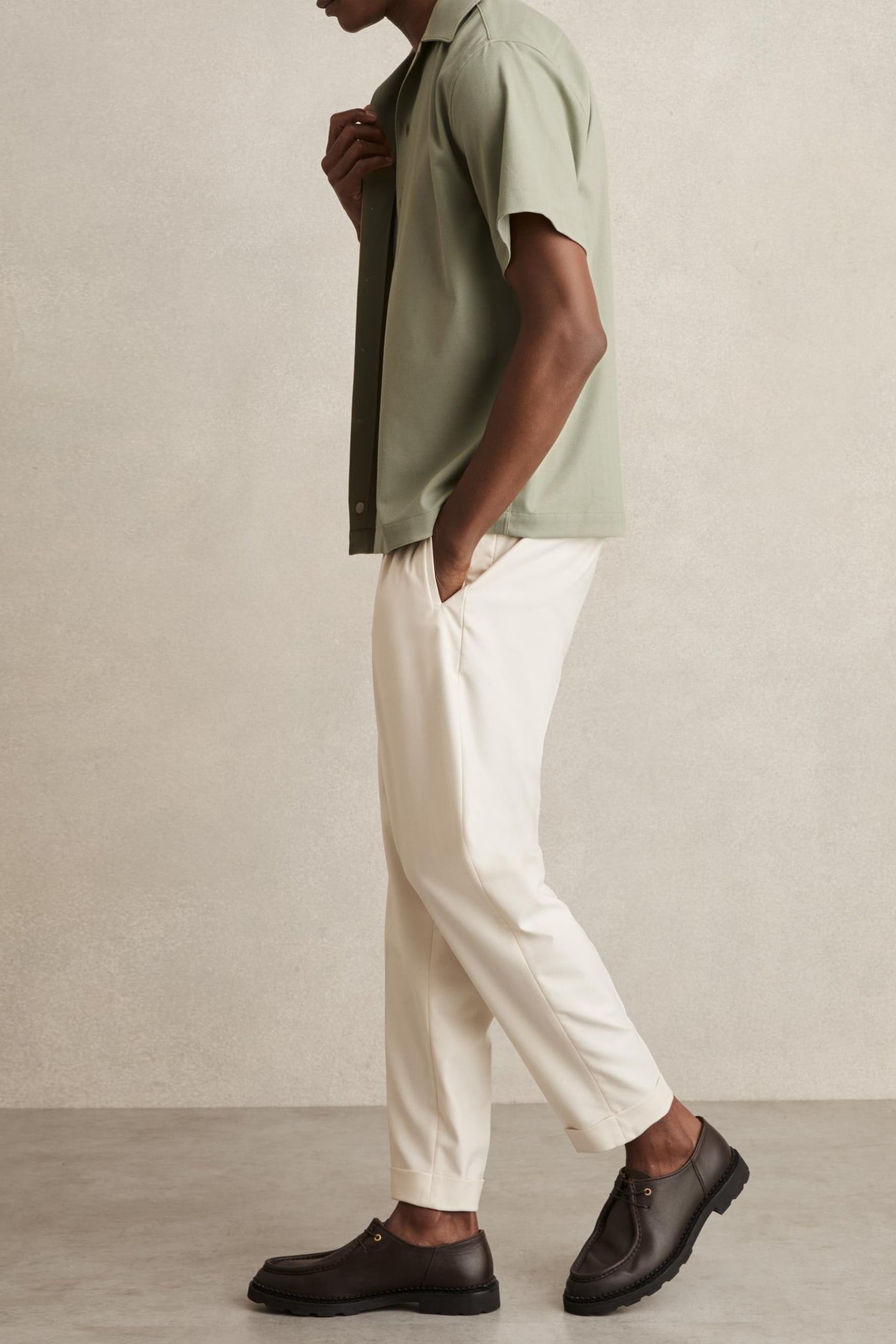 SS HERRINGBONE CUBAN SHIRT SAGE GREEN 3