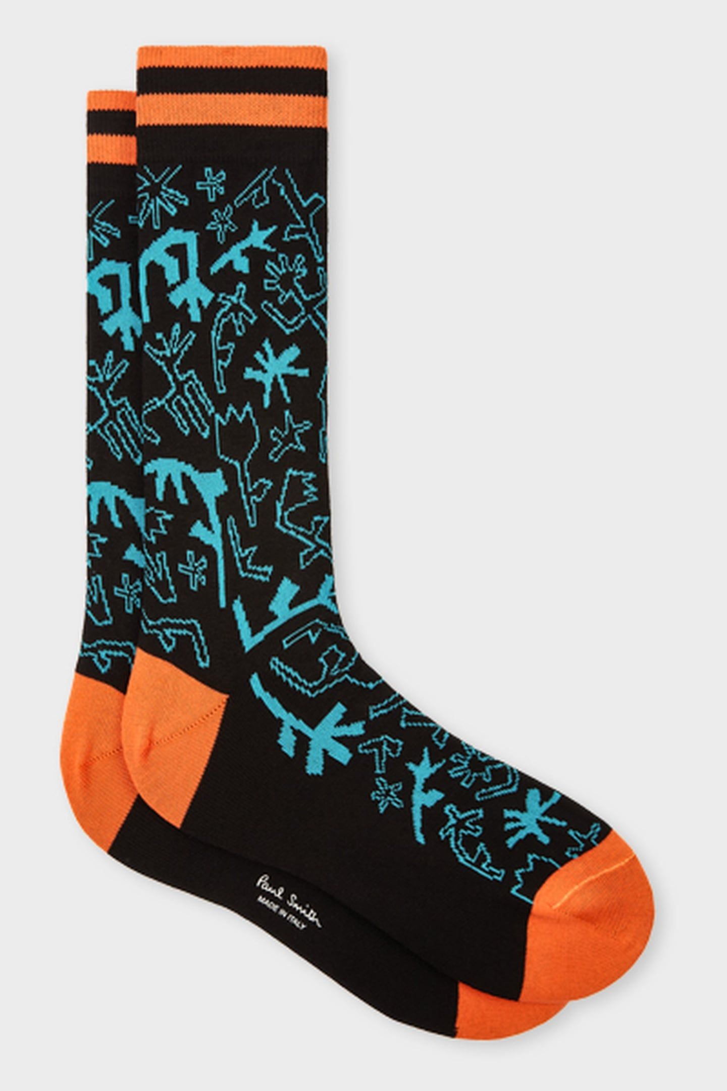 MEN SOCK DANCING FLOWERS BLACK 3