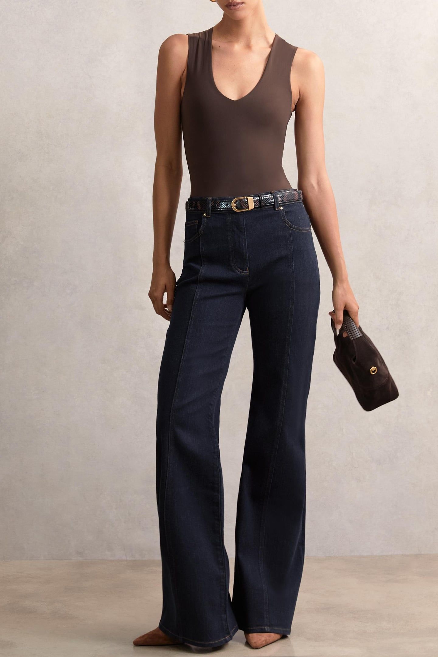 FLARE PIN STITCH JEAN INDIGO 2
