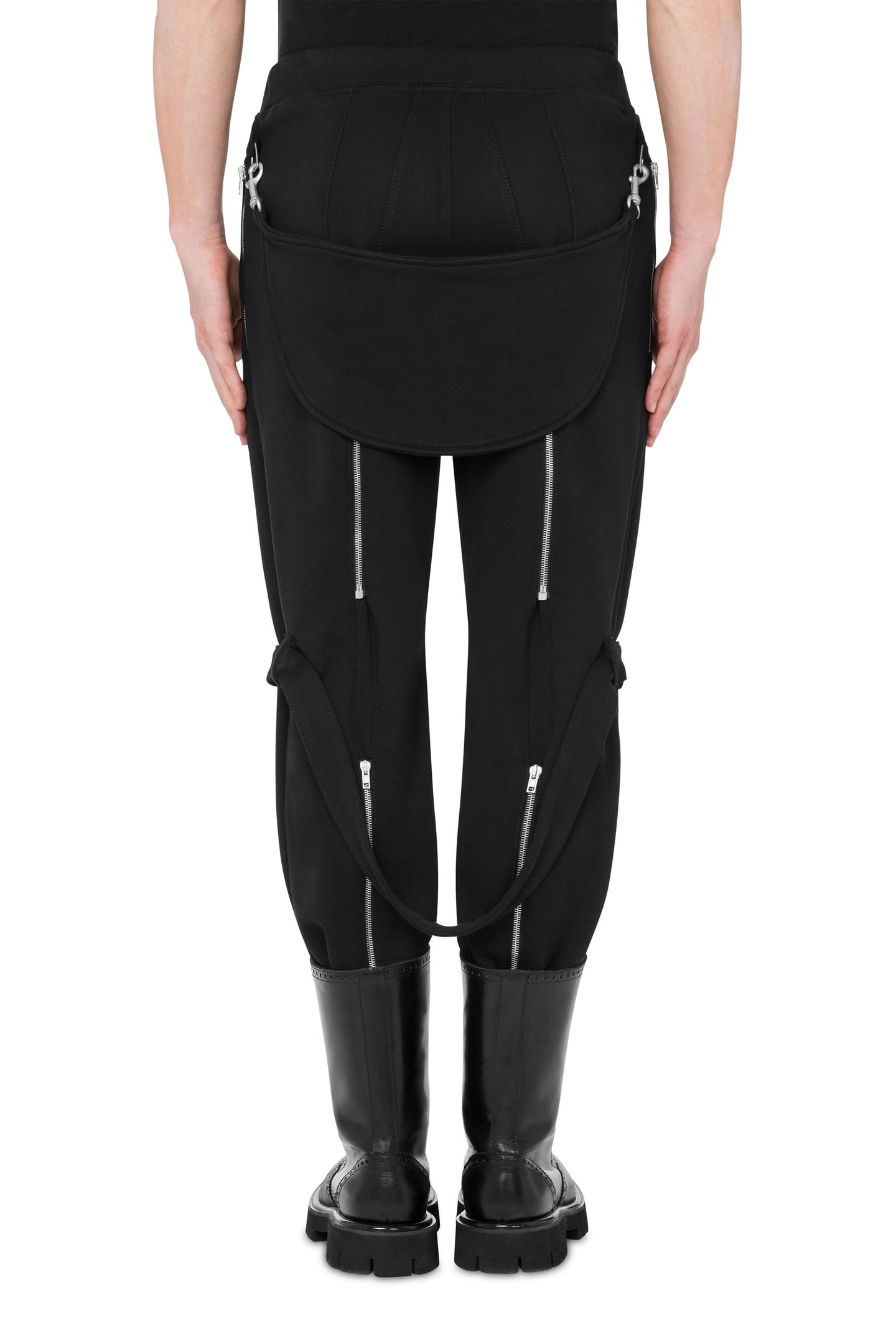 FLEECE JOGGING BIKER DETAILS BLACK 2