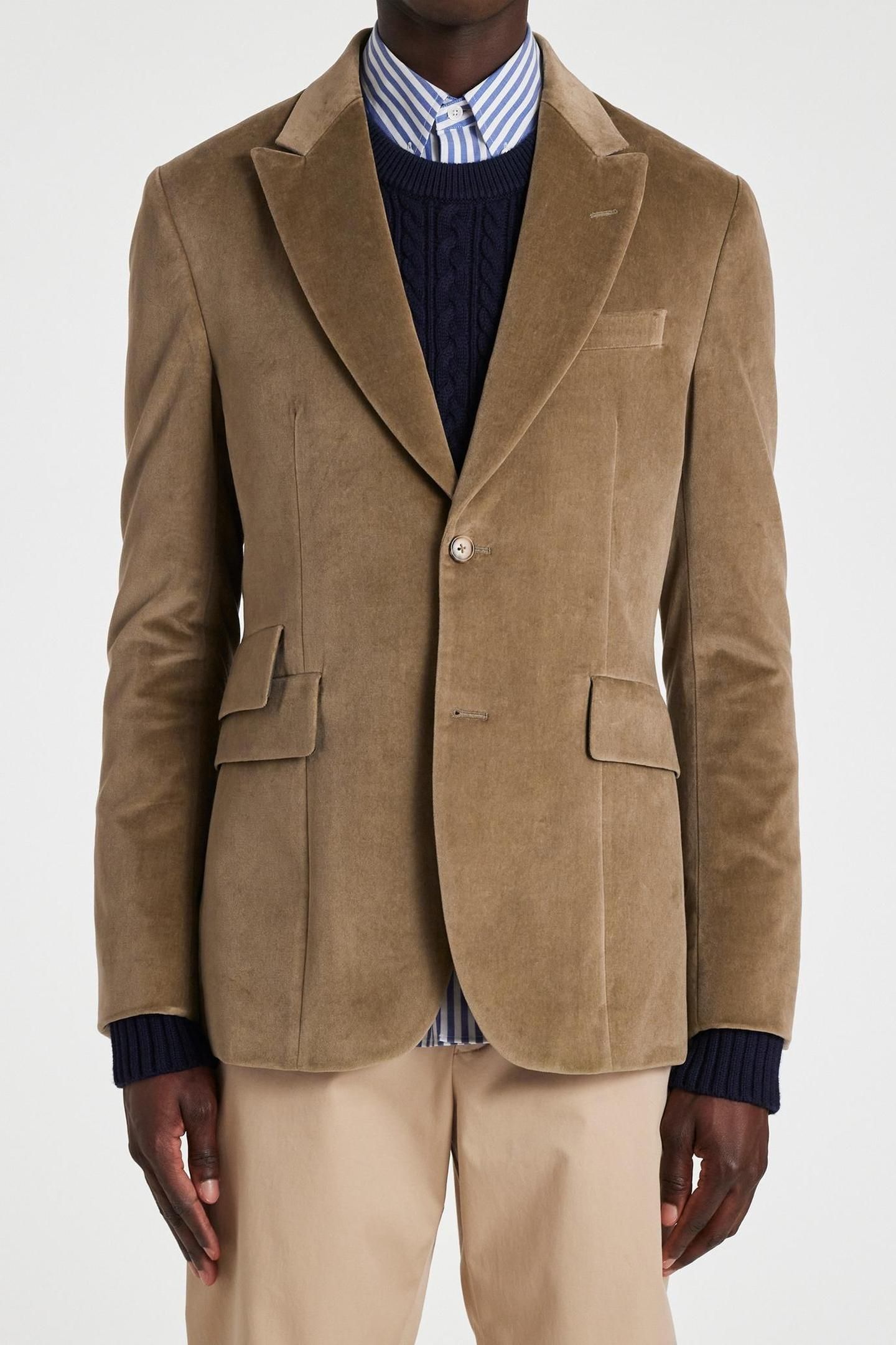 MENS 2 BUTTON JACKET KHAKI 4