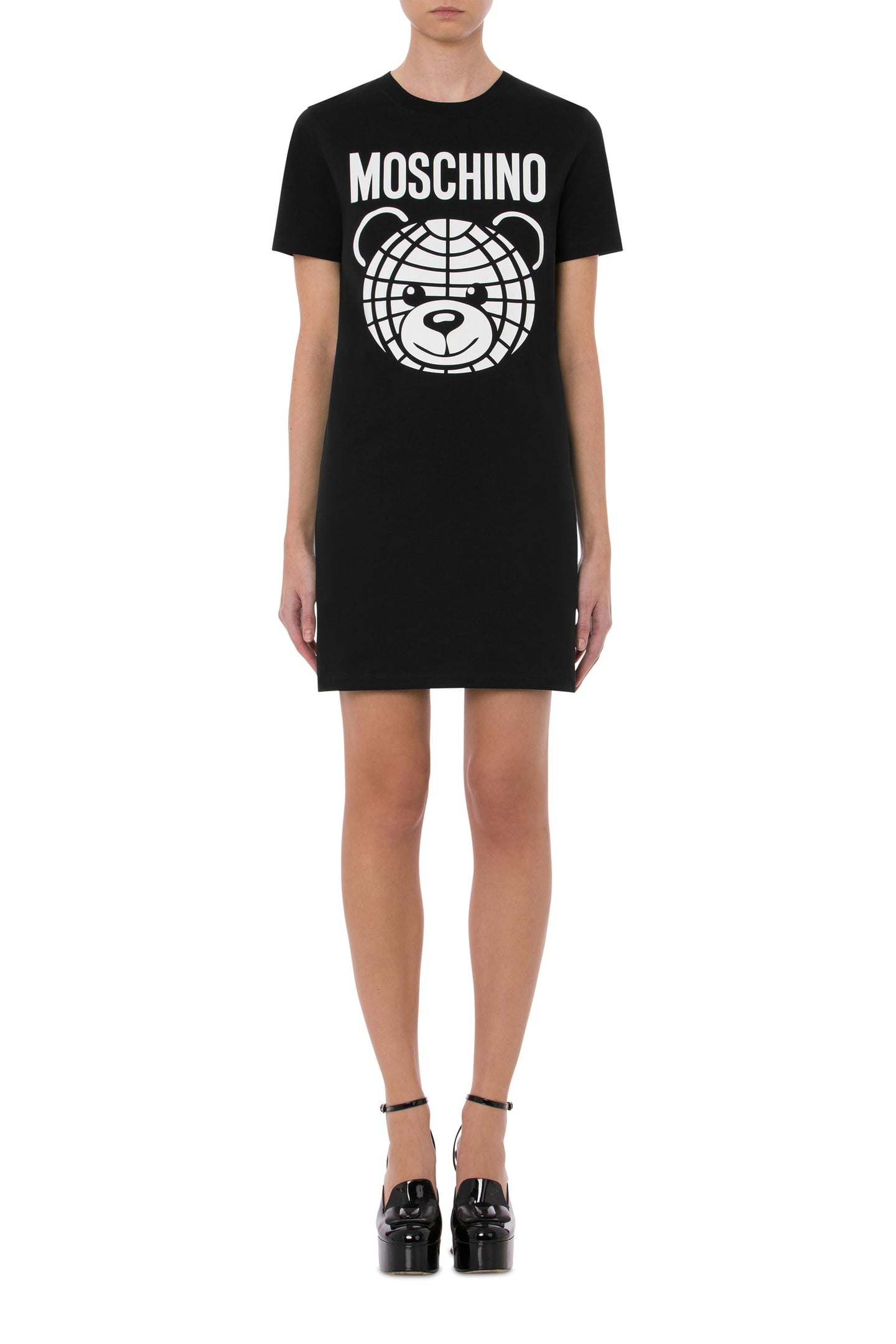 MOSCHINO TEDDY BEAR ORGANIC JERSEY DRESS BLACK 1