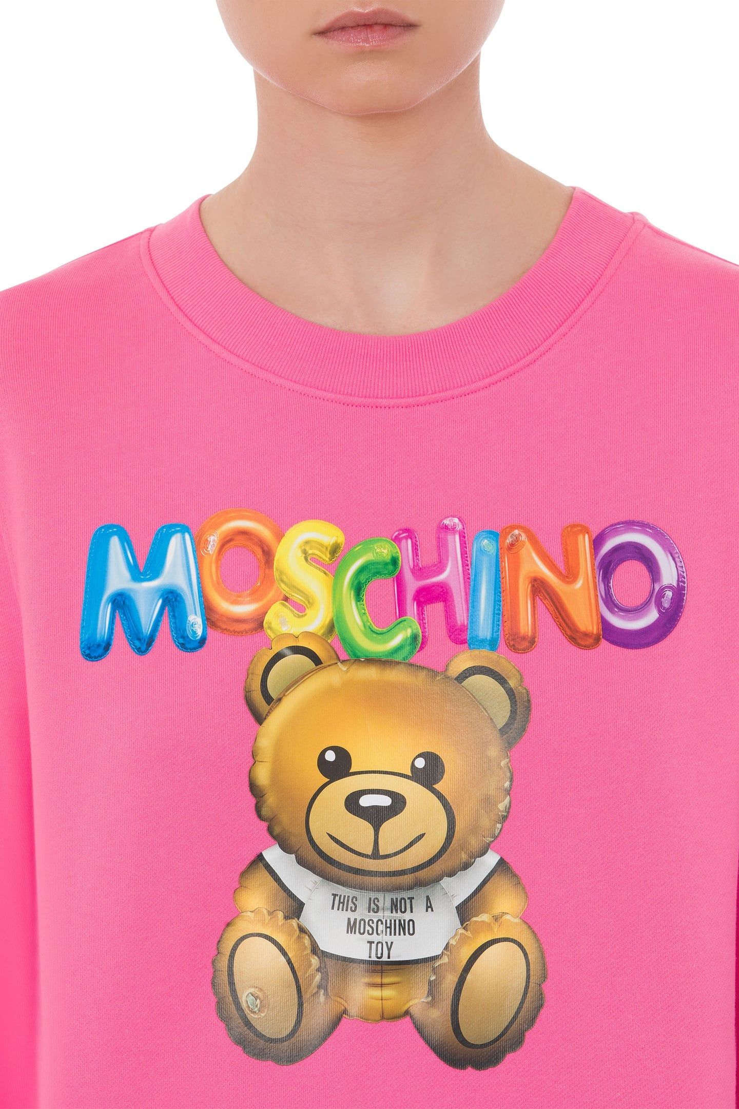 TEDDY BEAR INFLATABLE ORGANIC COTTON SWEATSHIRT PINK 4