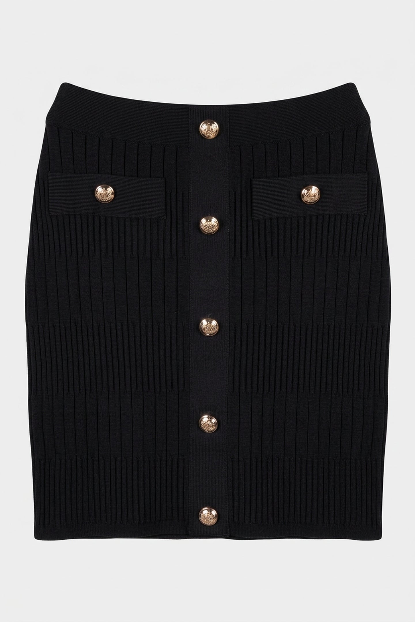 JANET RIBBED SKIRT S JET BLACK A996 3