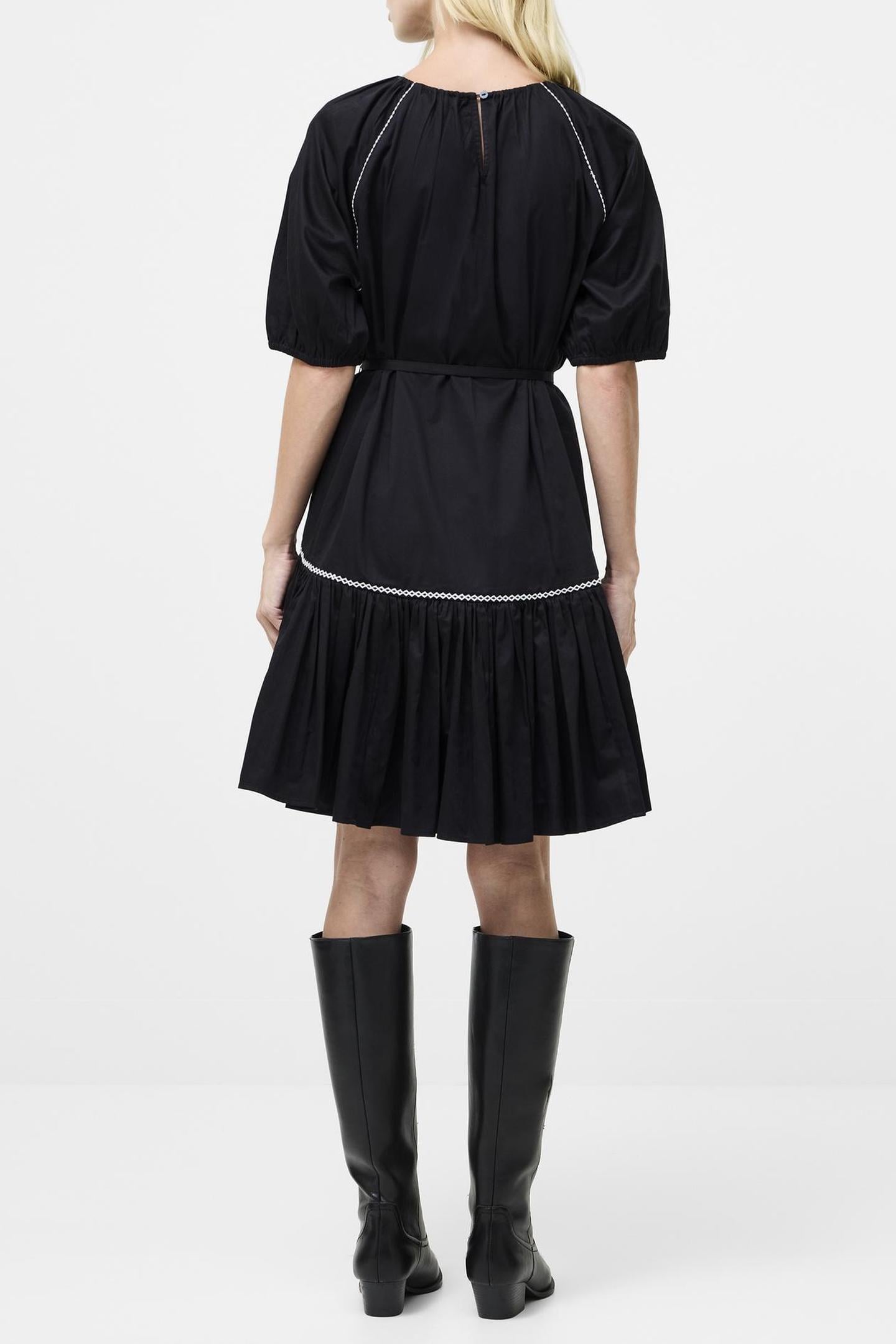 ALEXIS COTTN PLEATED MINI DRES BLACK 2