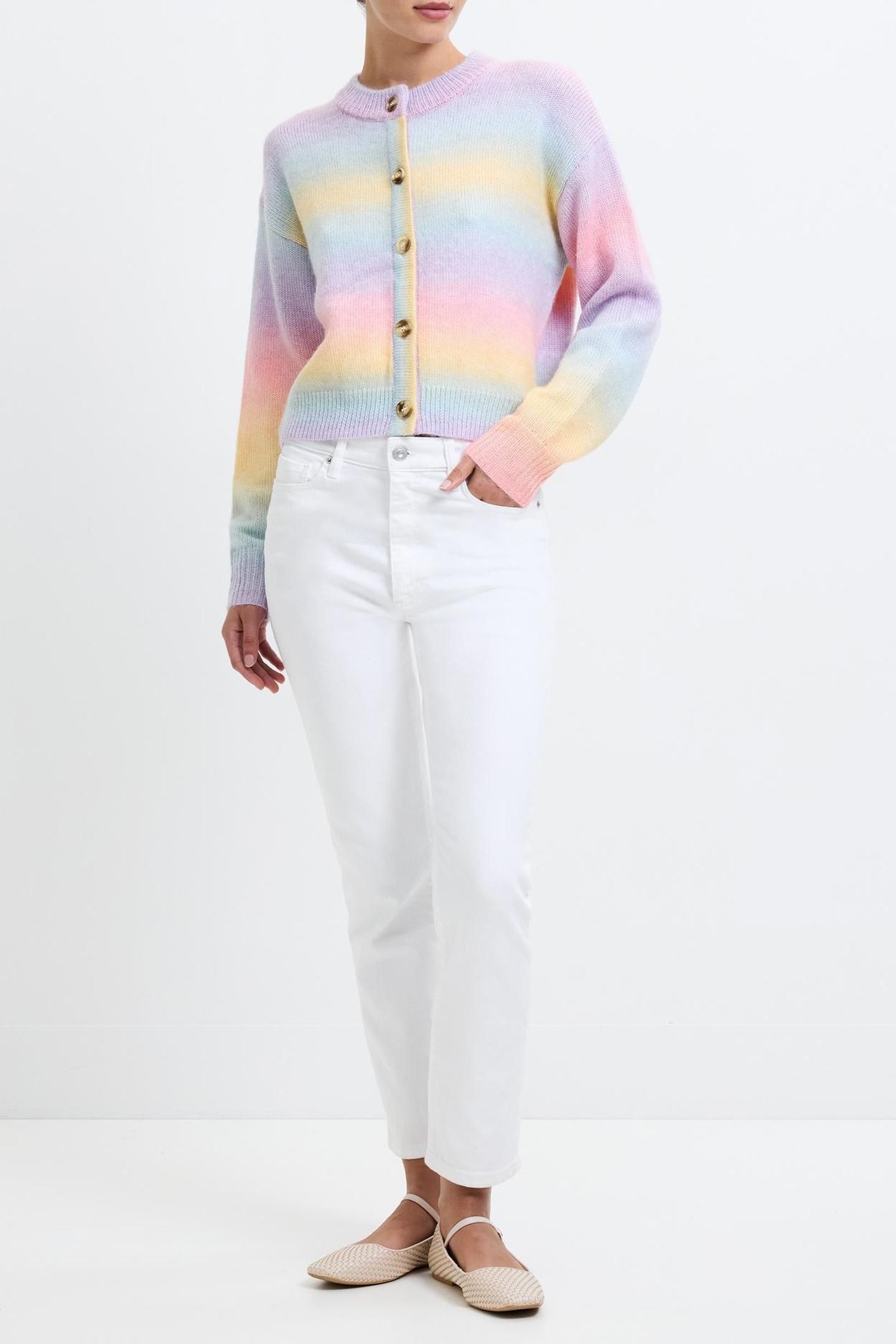 SPACE DYE BUTTON CARDIGAN RAINBOW MULTI 2