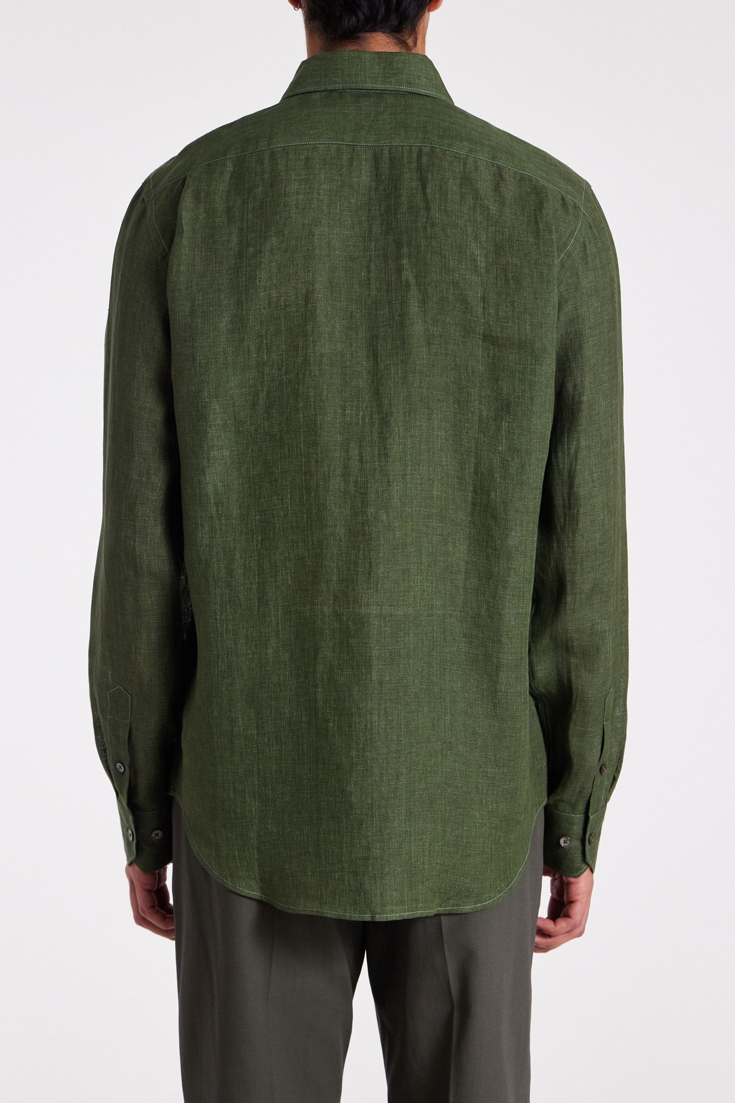 MENS S/C SLIM FIT SHIRT MILITARY GREEN 2