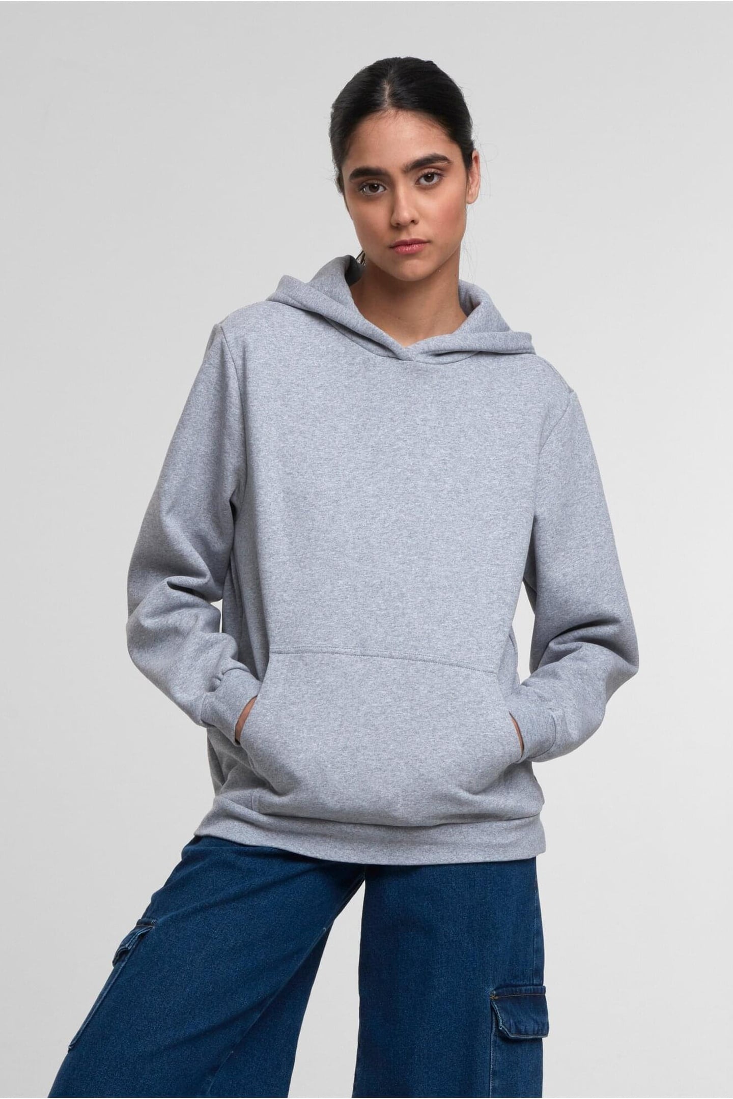 LADIES LOOSE BRUSHED FLEECE HOODY MELANGE 6