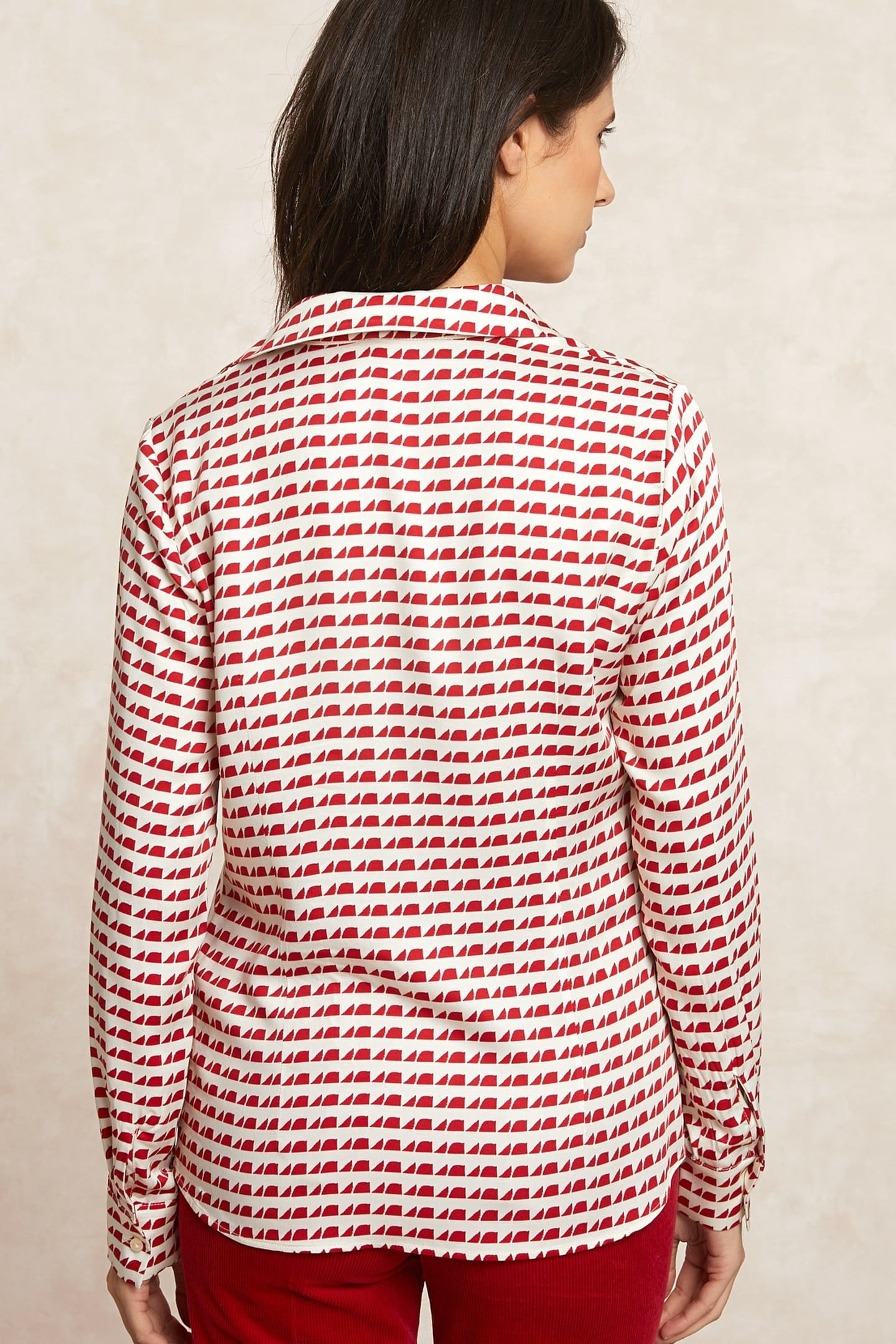 CLASSIC FANTASY BLOUSE RED/OFF WHITE RED 2