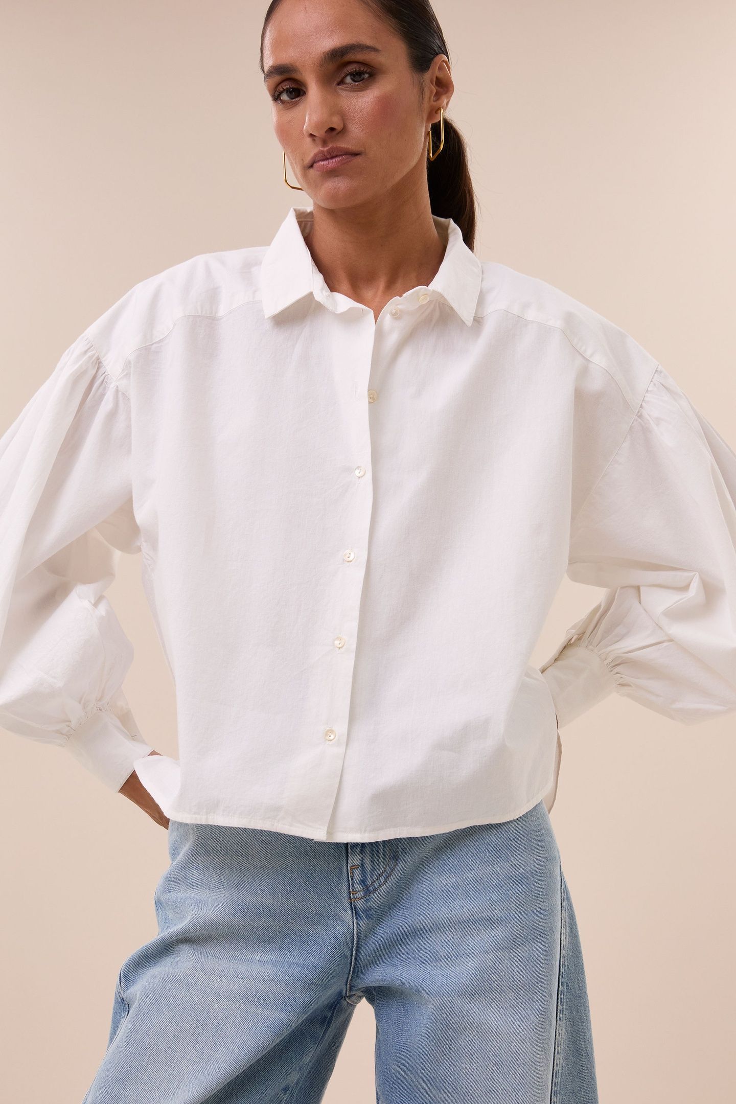 SARAH POPLIN BLOUSE WHITE 1