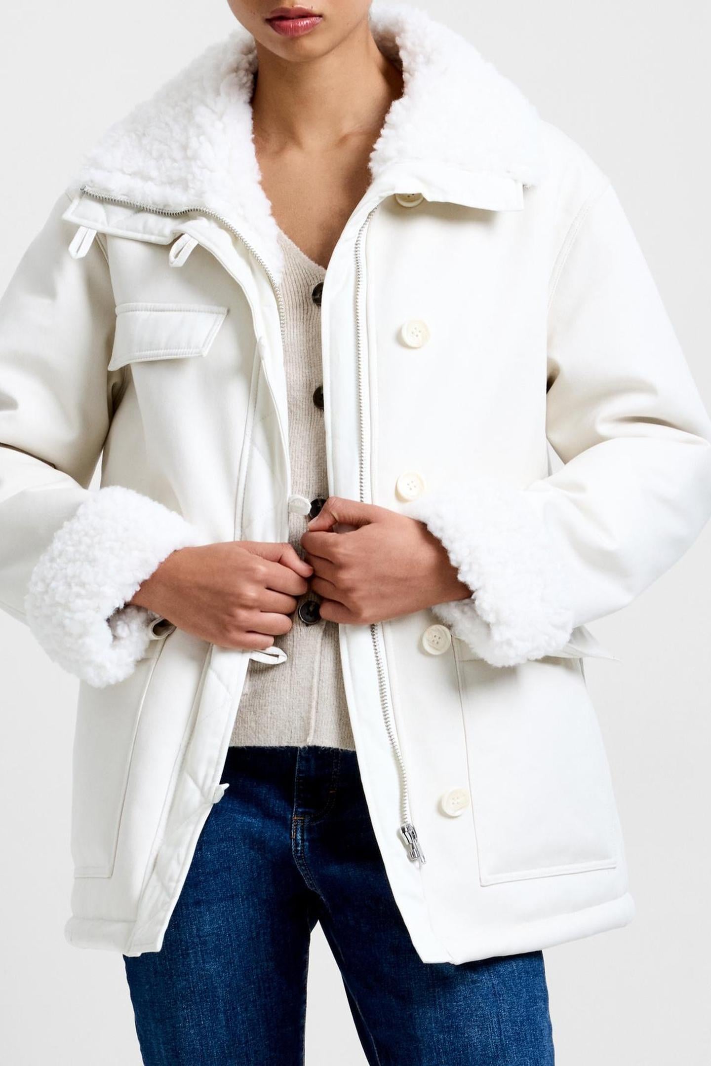 SOLISE COTTON FAUX FUR COAT ARCTIC WHITE 2