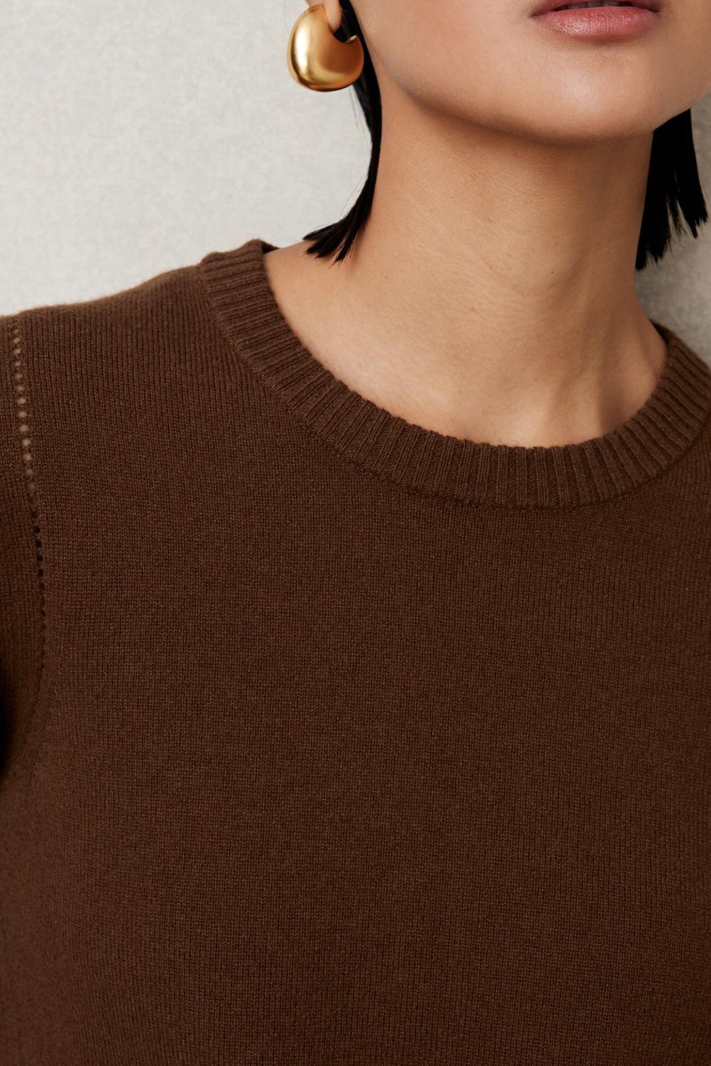 CREW NECK JUMPER TOFFEE BROWN 5