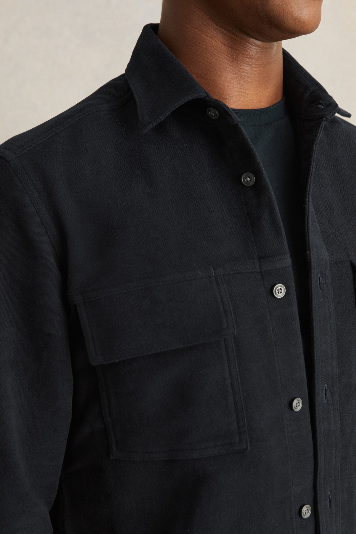 LS TWIN POCKET MOLESKIN OVERSHIRT NAVY 7