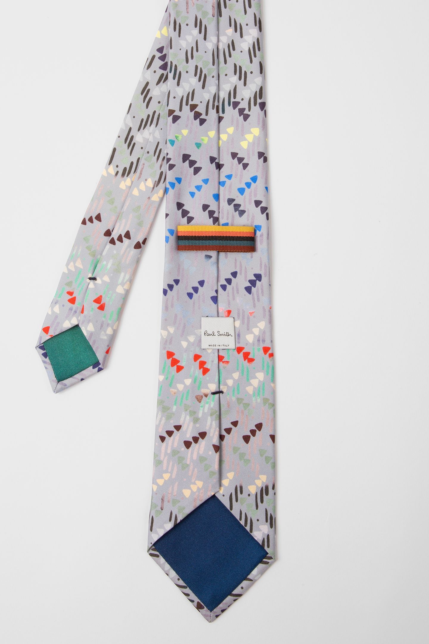 MEN TIE PAINTED GEOMETRIC GREY 2