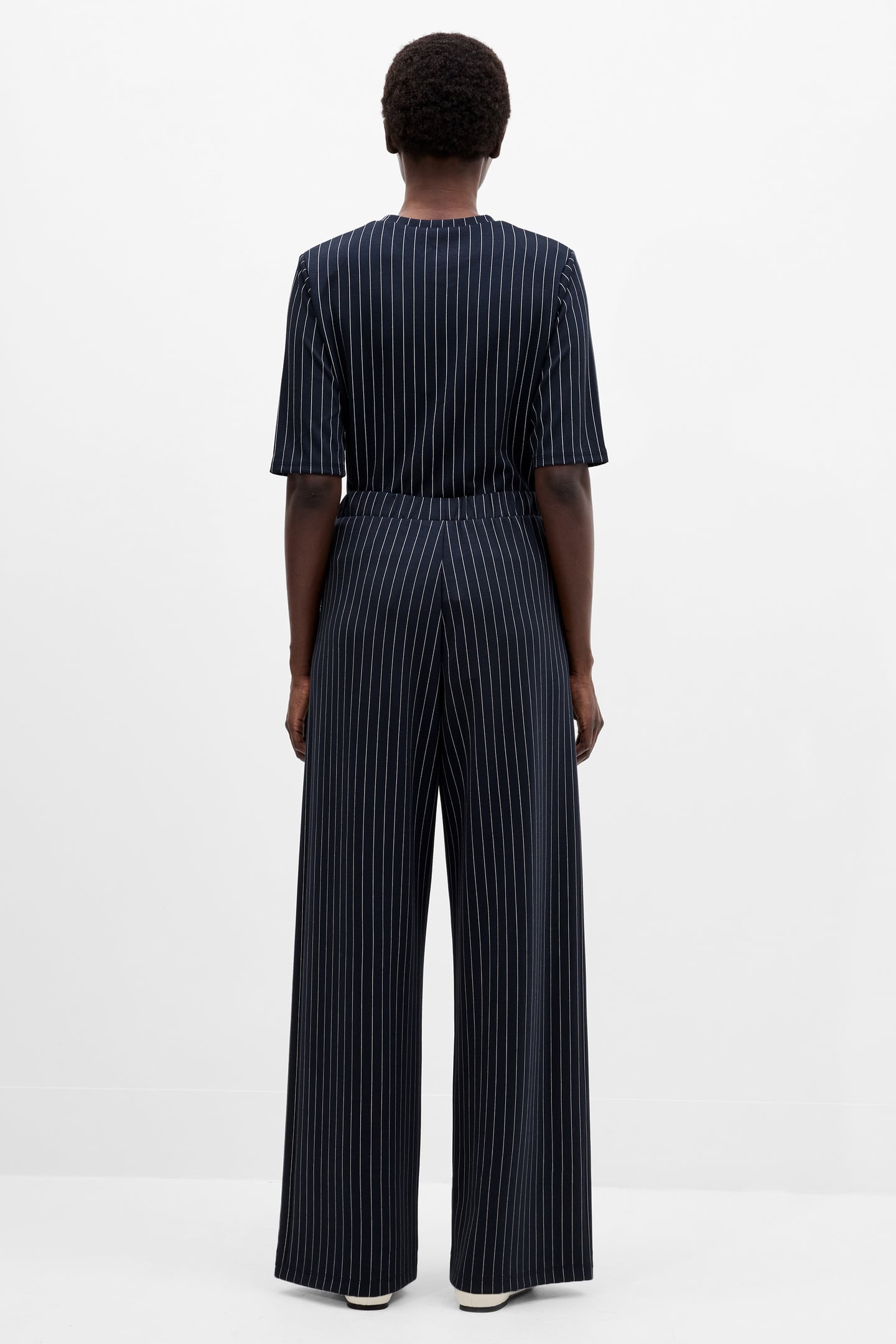 REGINA JERSEY WIDE LEG TROUSER NAVY/WHITE 3