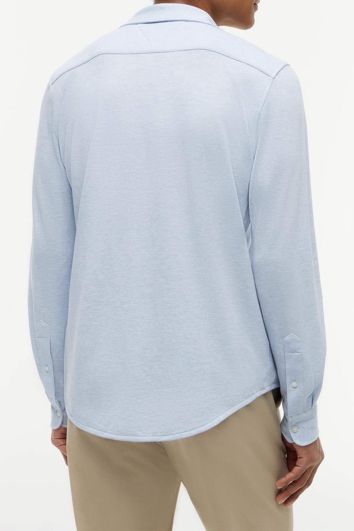 KNIT PIQUE SHIRT LIGHT BLUE HEATHER 3