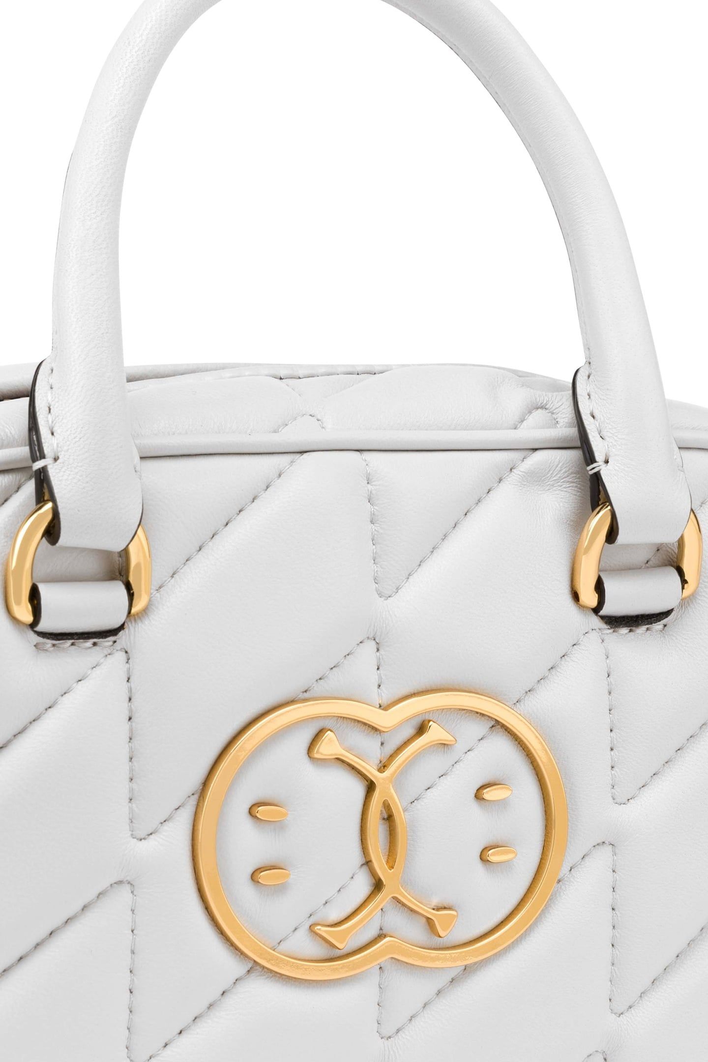 DOUBLE SMILEY® LOGO QUILTED HANDBAG WHITE 4