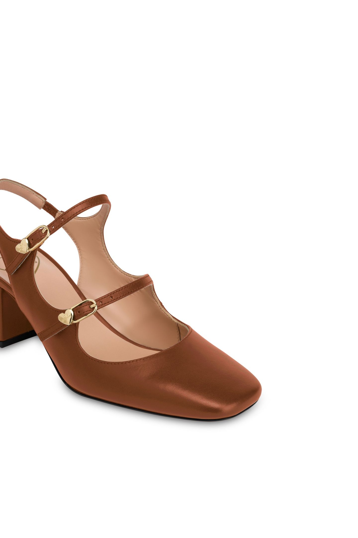 LOVE MOSCHINO PUMP WITH STRAP BROWN 3