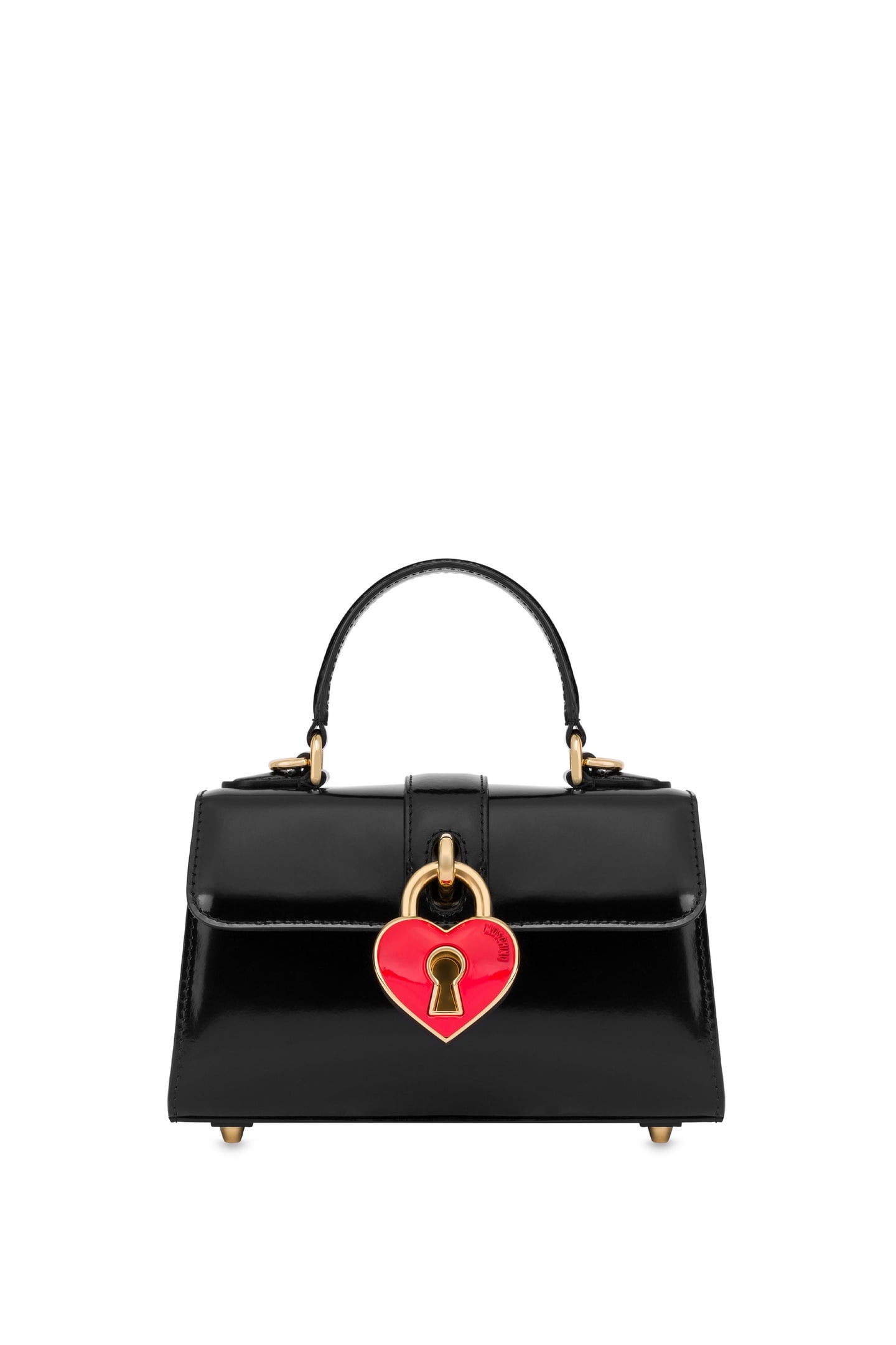 HEART LOCK CALFSKIN HANDBAG BLACK 3