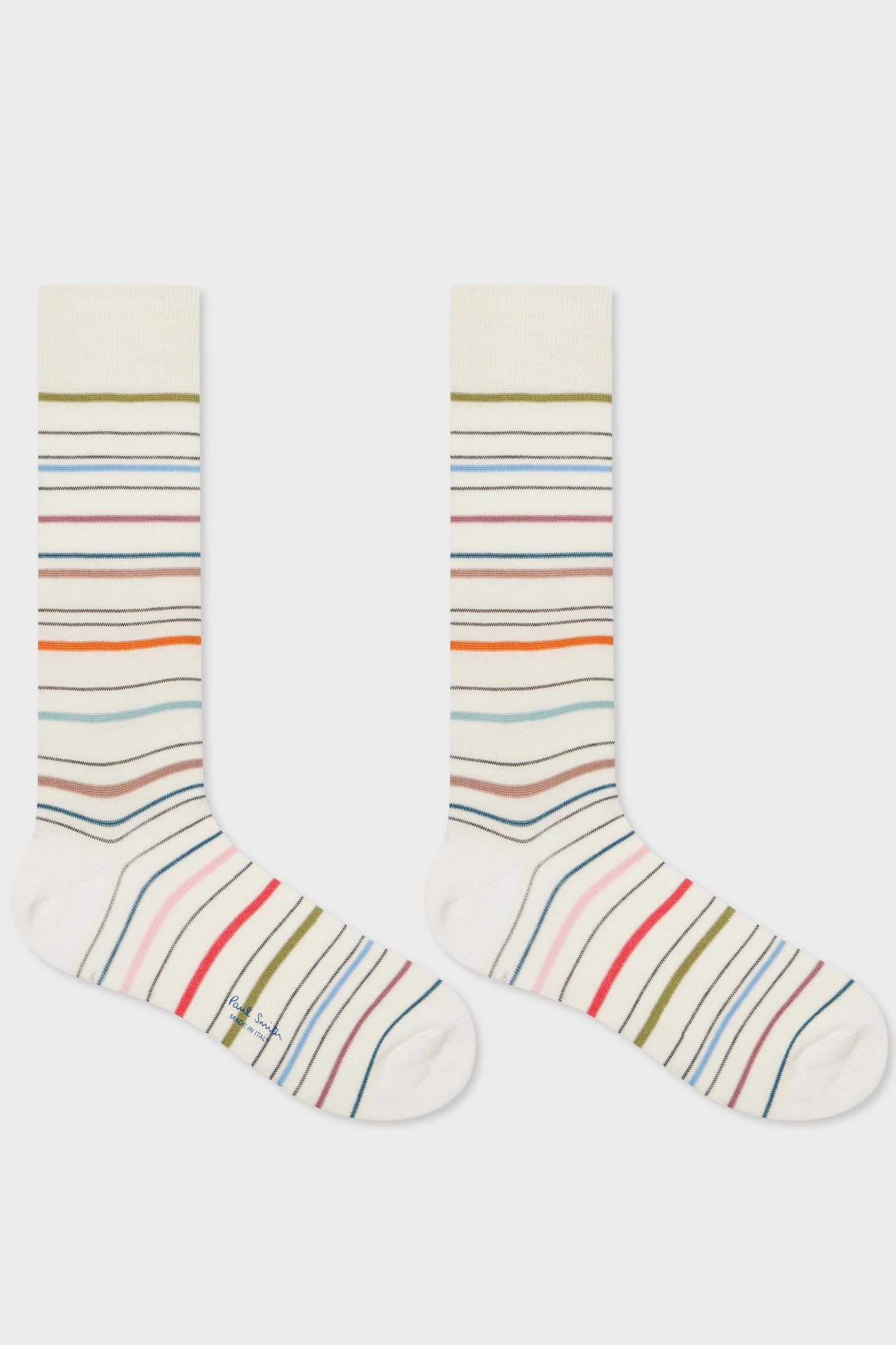 MEN SOCK PENCIL STRIPE OFF WHITE 2