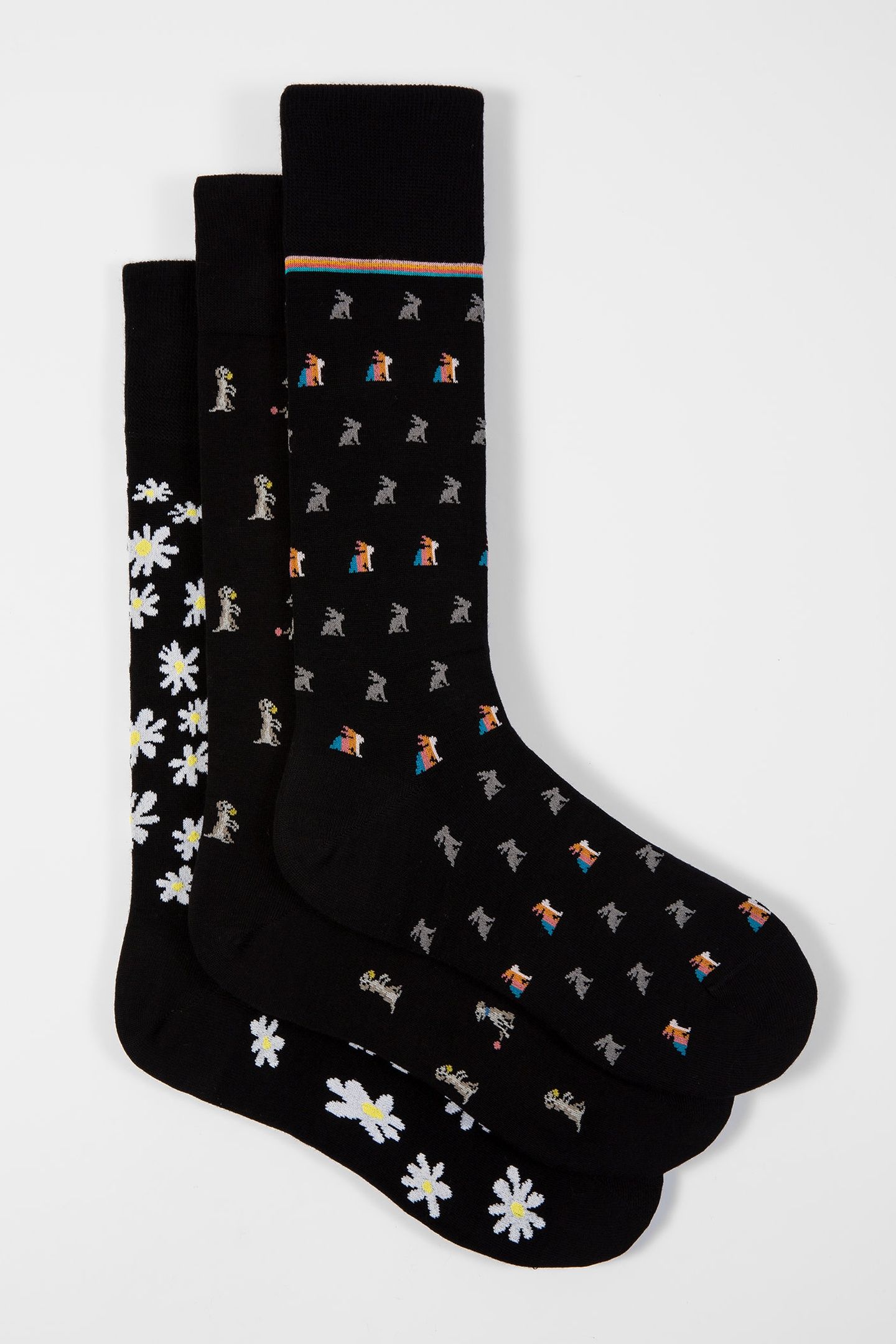 MEN SOCK 3 PACK BLACK BLACK 3