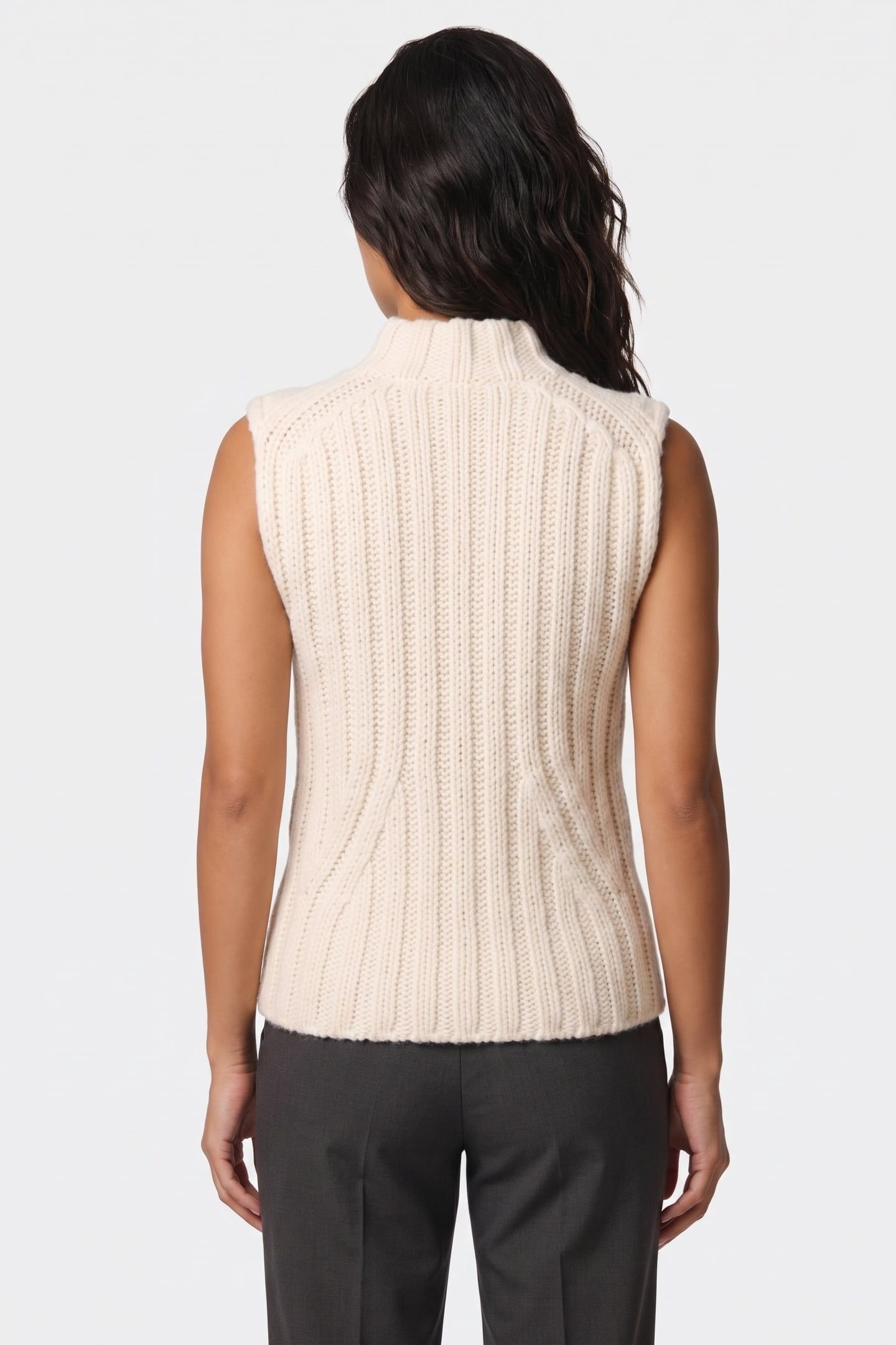 SURI HANDKNIT LOOK VEST WHITE 2