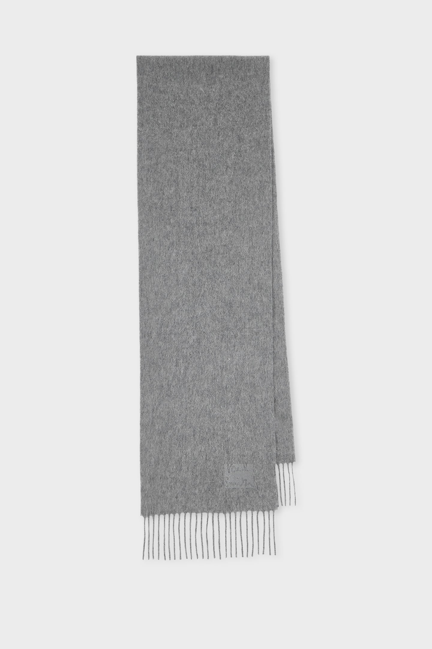 MEN SCARF CASHMERE LOGO SLATE 1