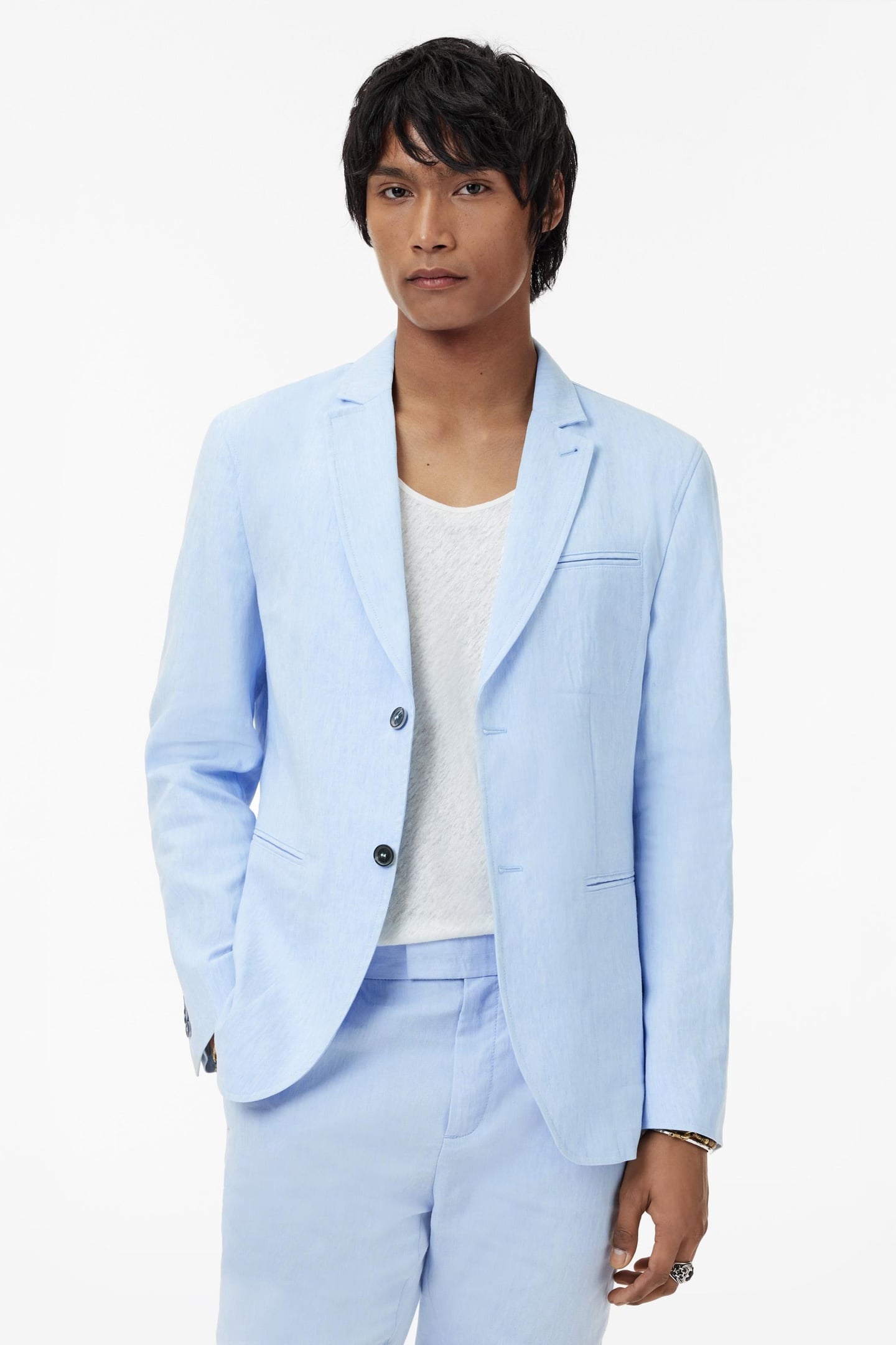 ALLEN JACKET - SLIM FIT NOTCH LAPEL JACK STEEL BLUE 1