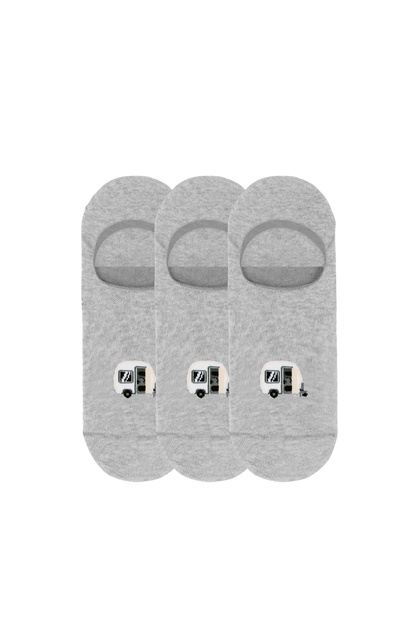 A-DAM 3-PACK CASUAL SOCKS MEL CARAVAN GREY MELANGE 1