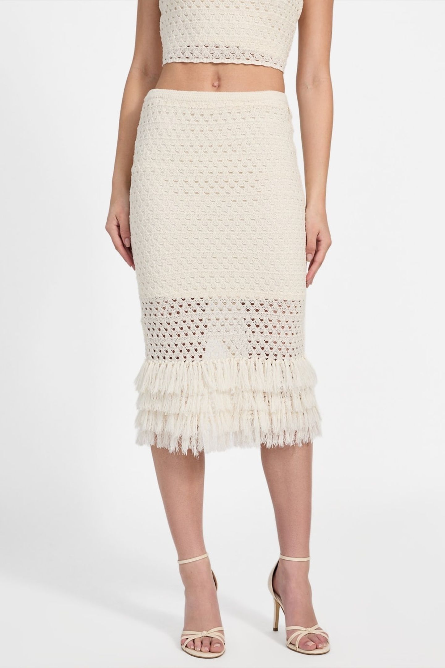 LUCA FRINGED HEM MID DOVE WHITE 2
