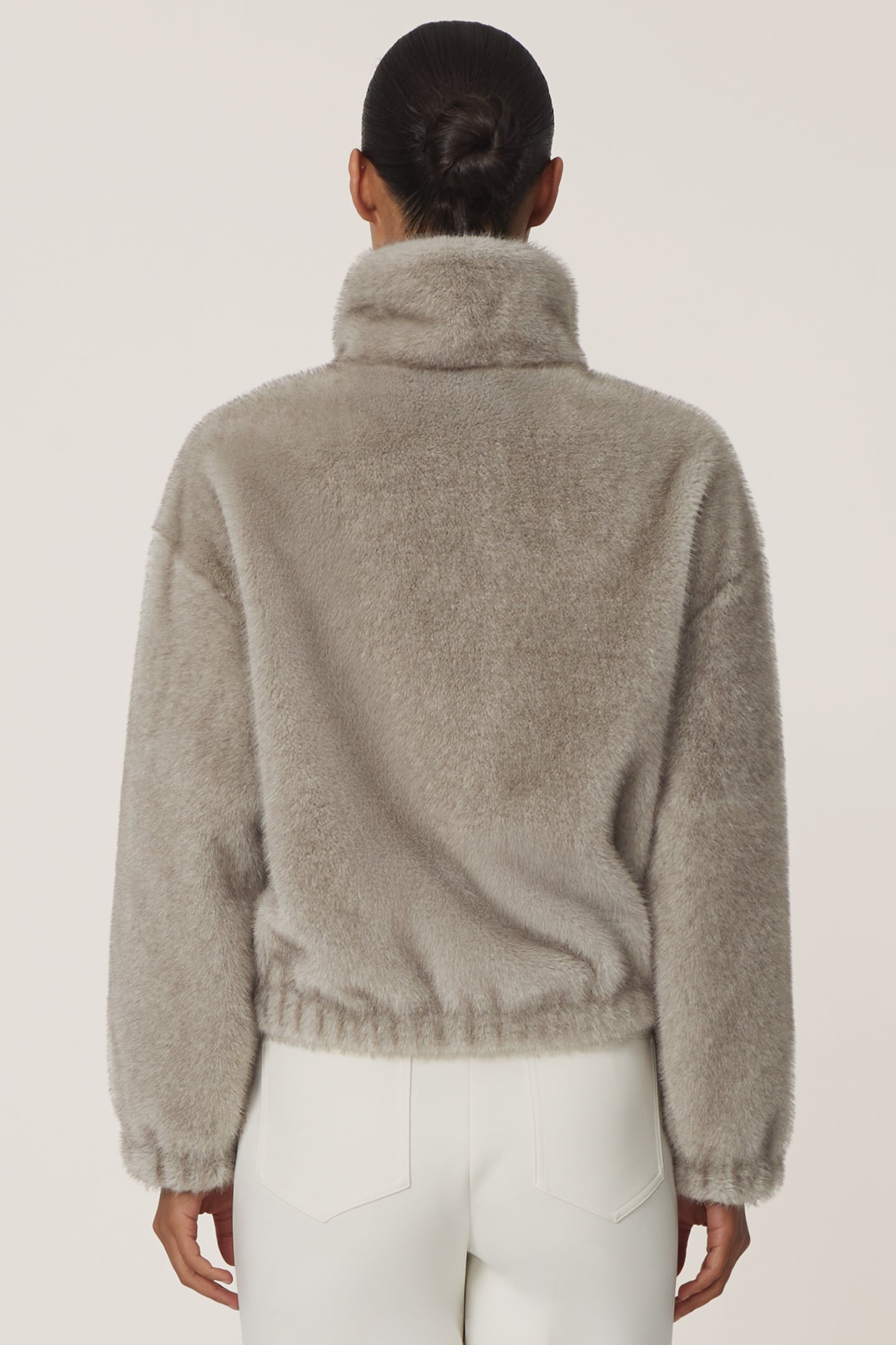 FAUX FUR CASUAL JACKET GREY 3