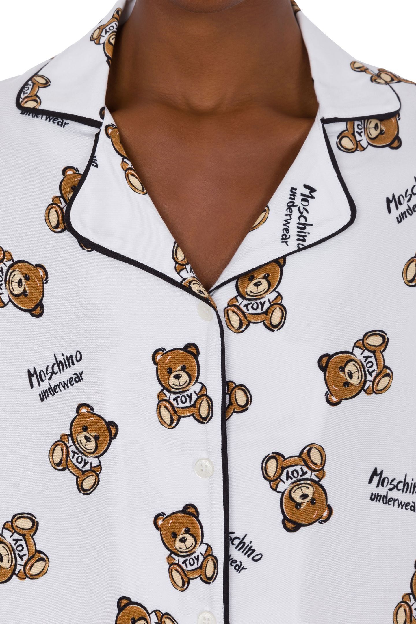 ALLOVER TEDDY BEAR TWILL PYJAMAS WHITE 4
