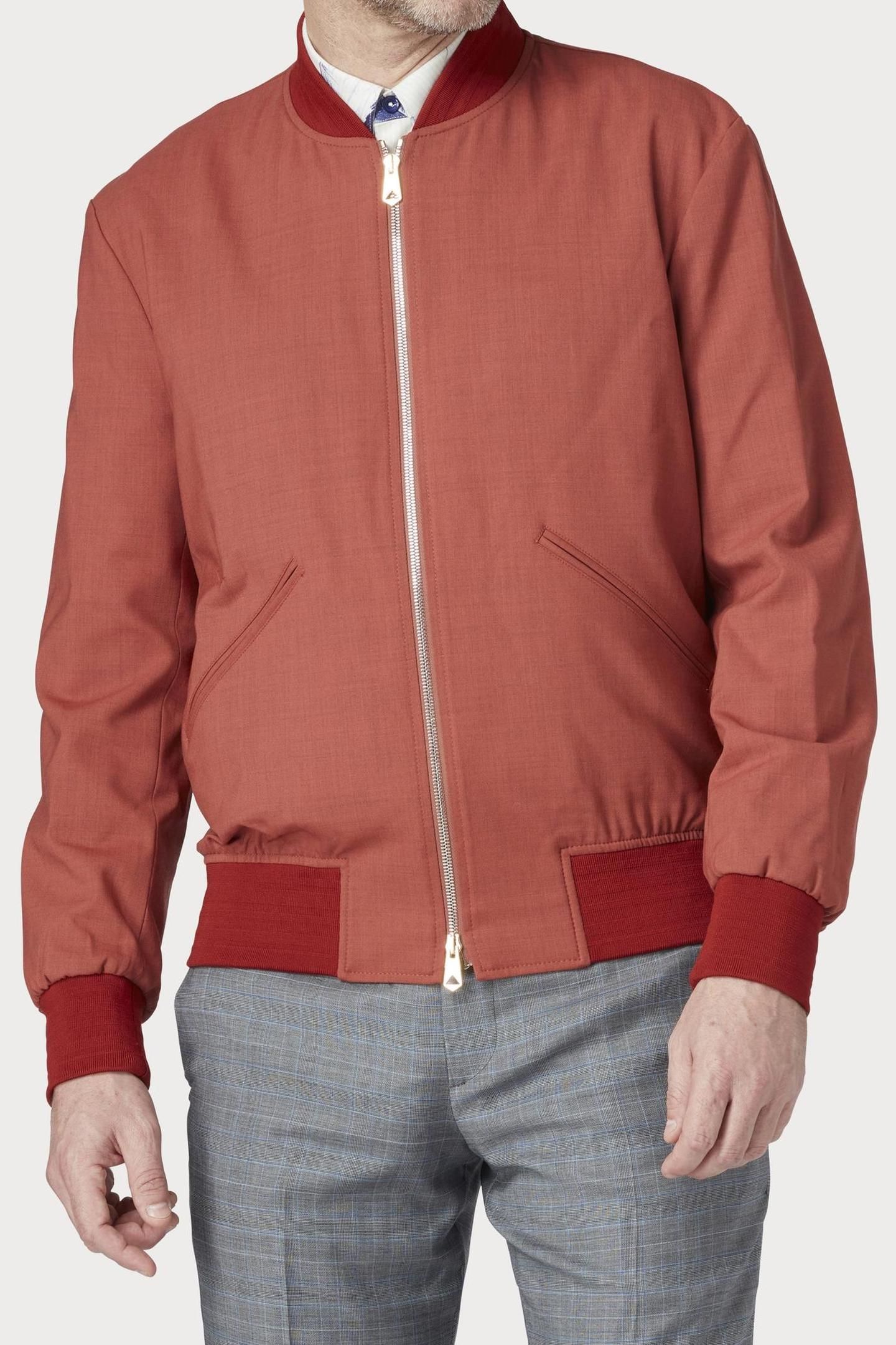 MENS REGULAR FIT BOMBER JACKET DARK ORANGE 1