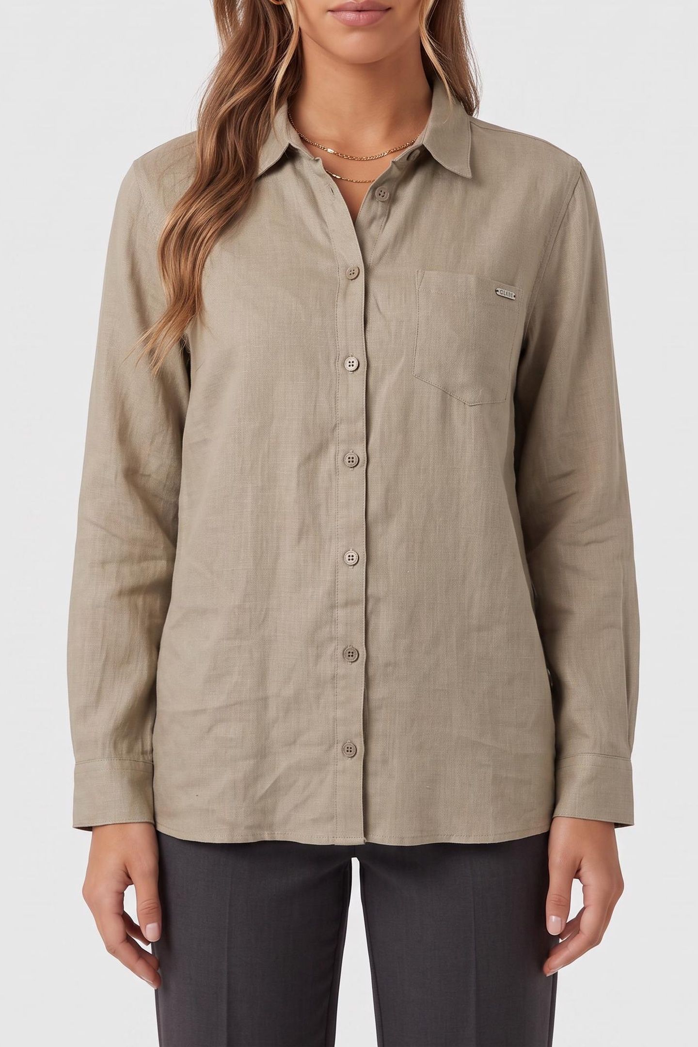 LS GEN LINEN SHIRT SAGE LEAF 1