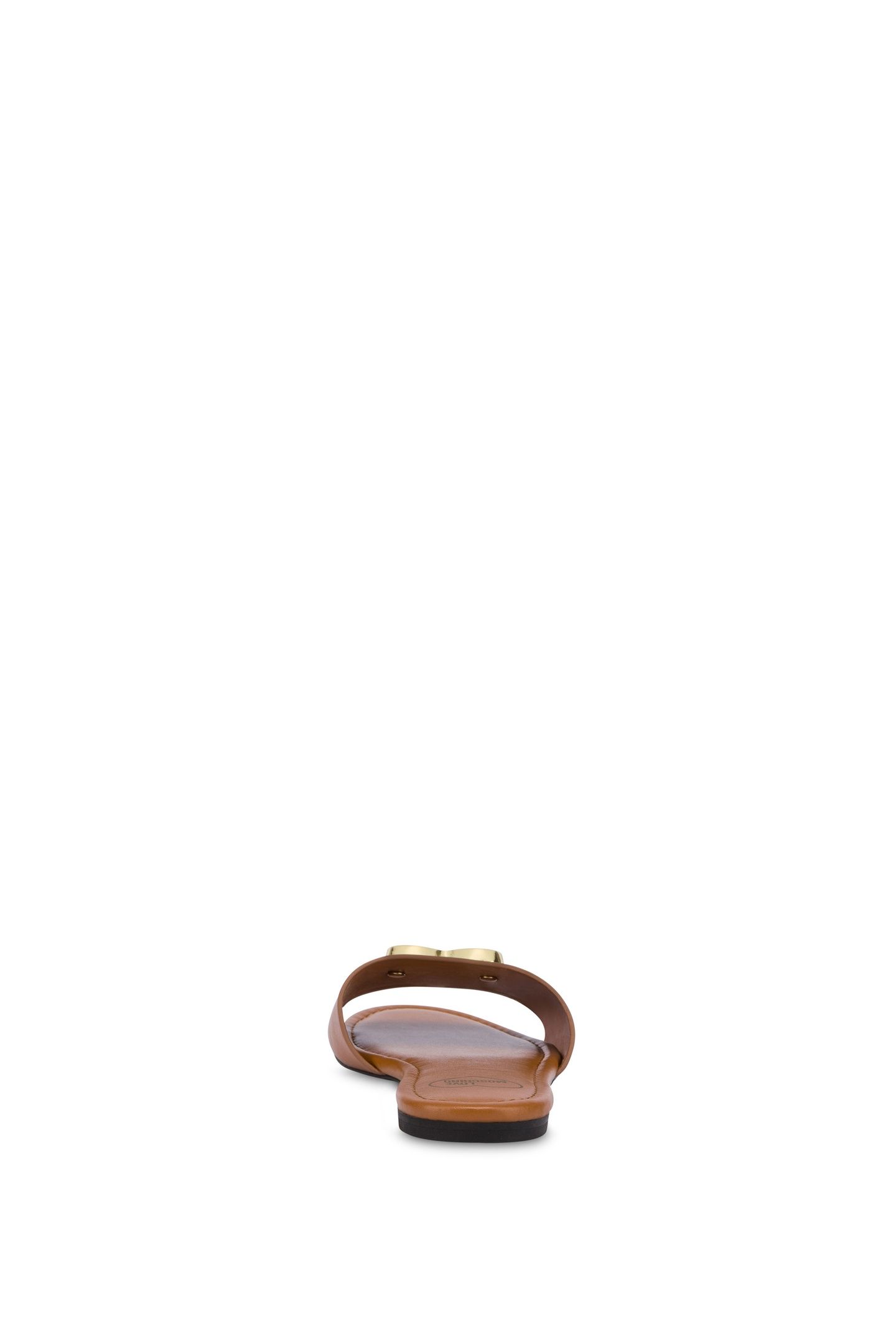 CALFSKIN FLAT SANDALS WITH HEART BROWN 4