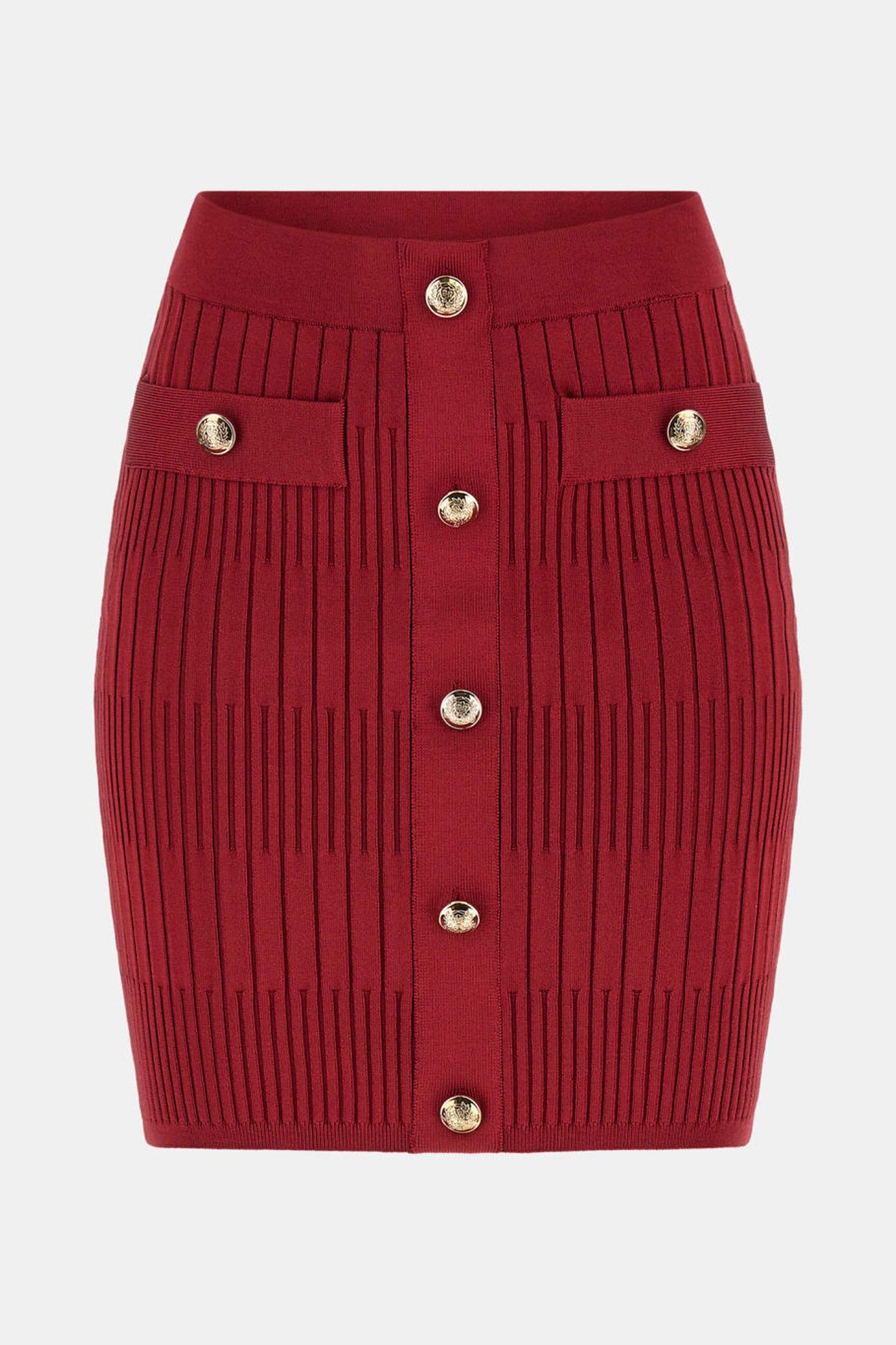 JANET RIBBED SKIRT S DARK JAM RED 5