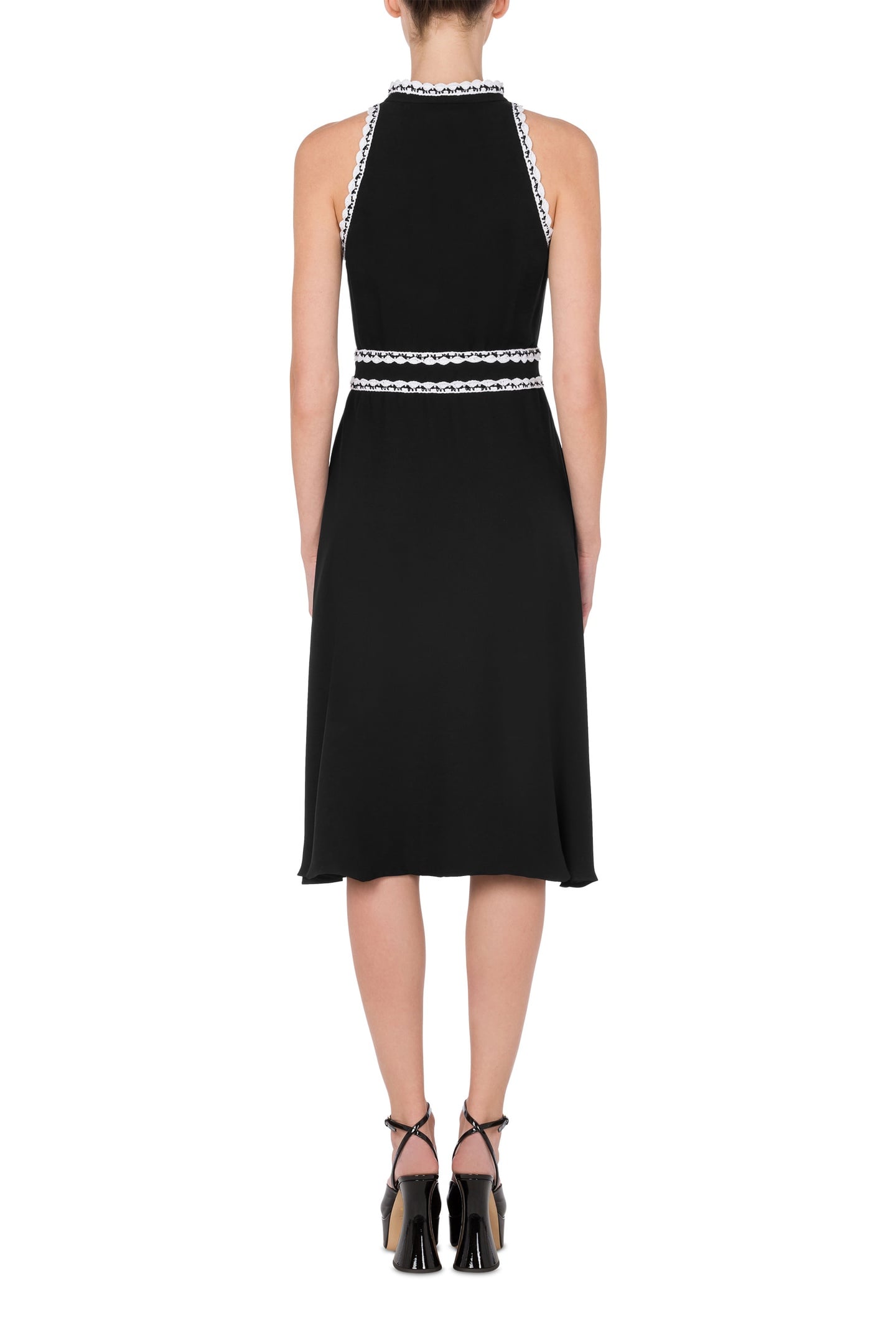 CHARMEUSE DRESS CROCHET DETAILS BLACK 2