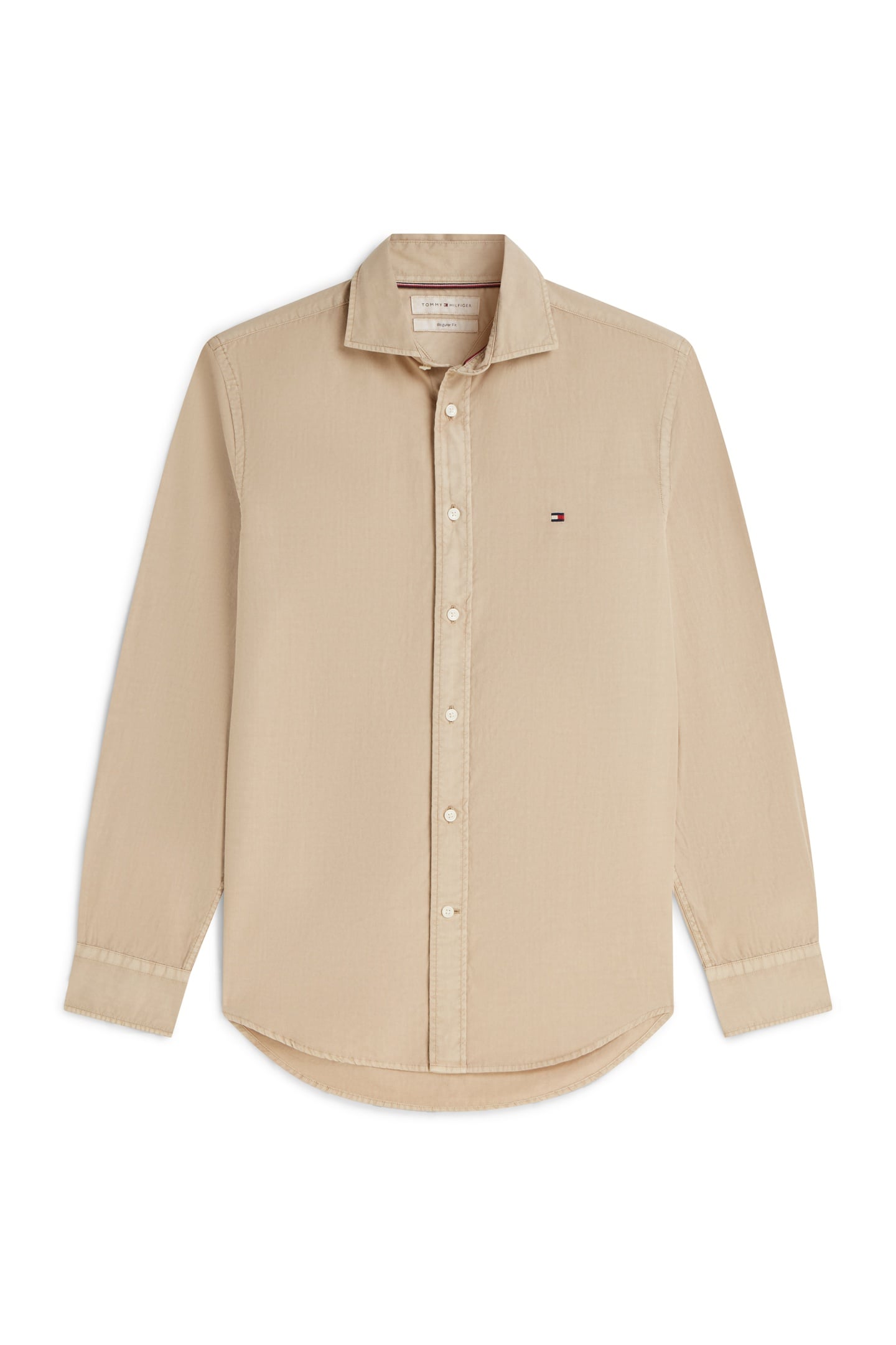 REGULAR FIT WASHED POPLIN SHIRT SANDALWOOD 4