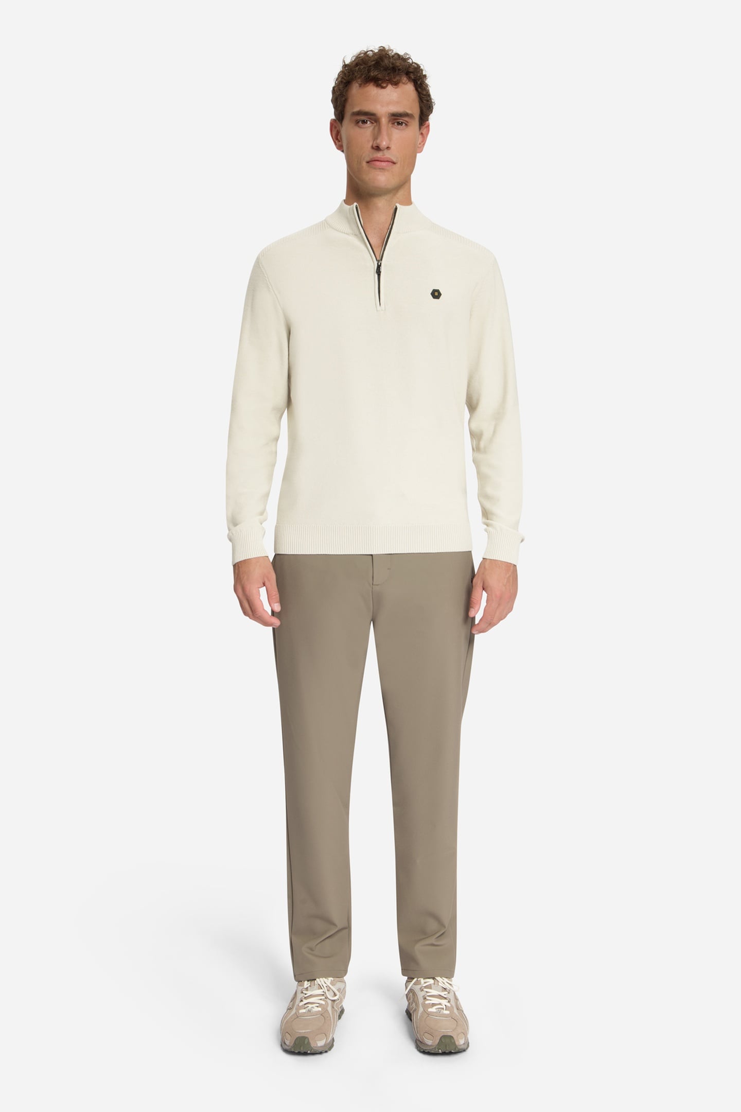 PULLOVER HALF ZIP SHOULDER DETAIL STONE 2