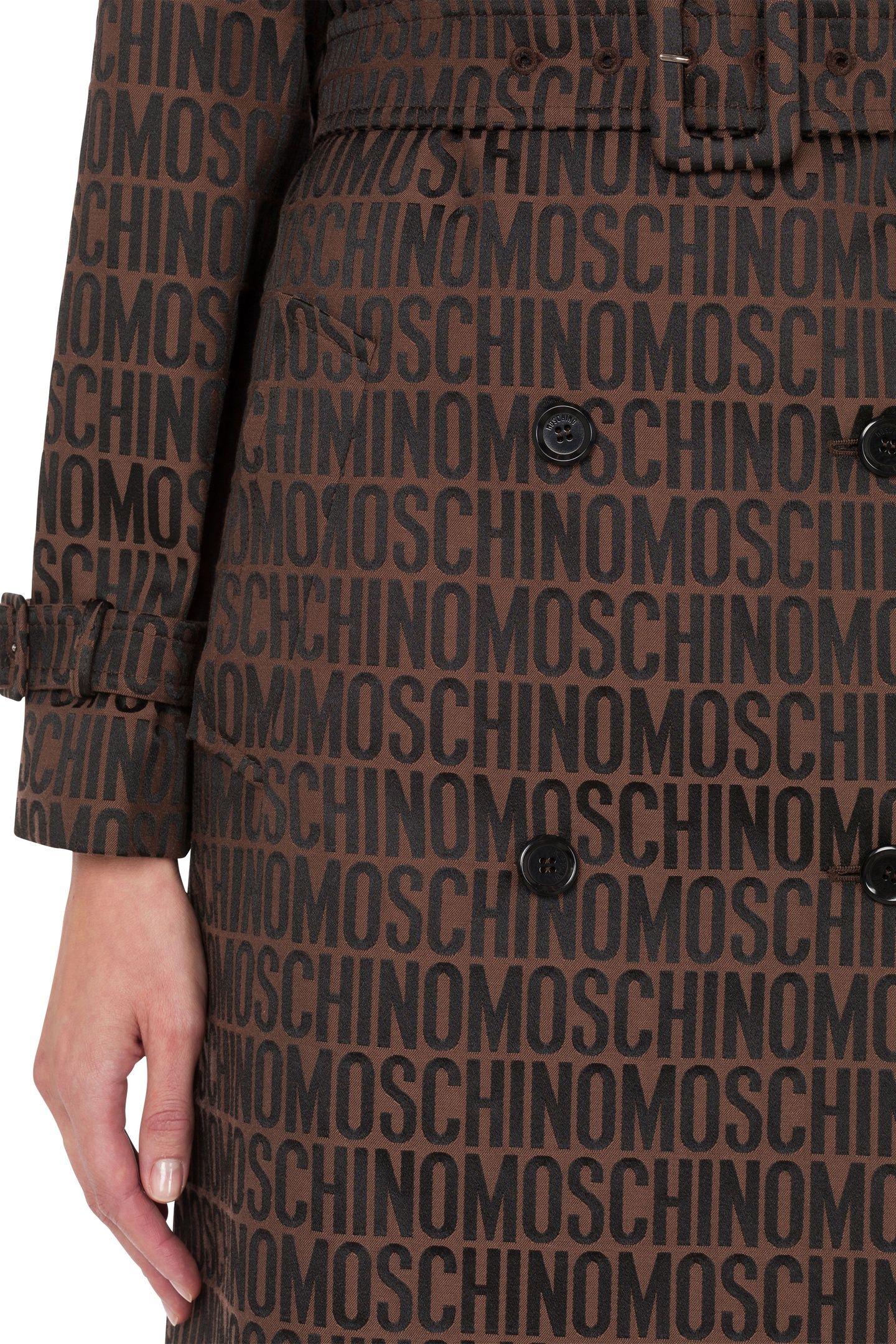 ALLOVER LOGO NYLON TRENCH COAT BROWN 4