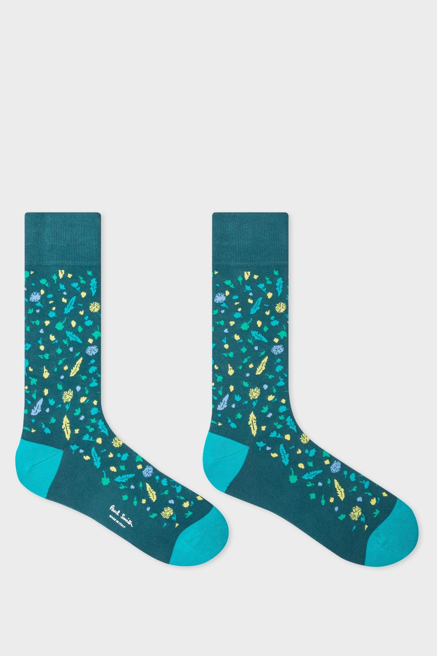 MEN SOCK QUINTO FLORAL PETROL GREEN 3