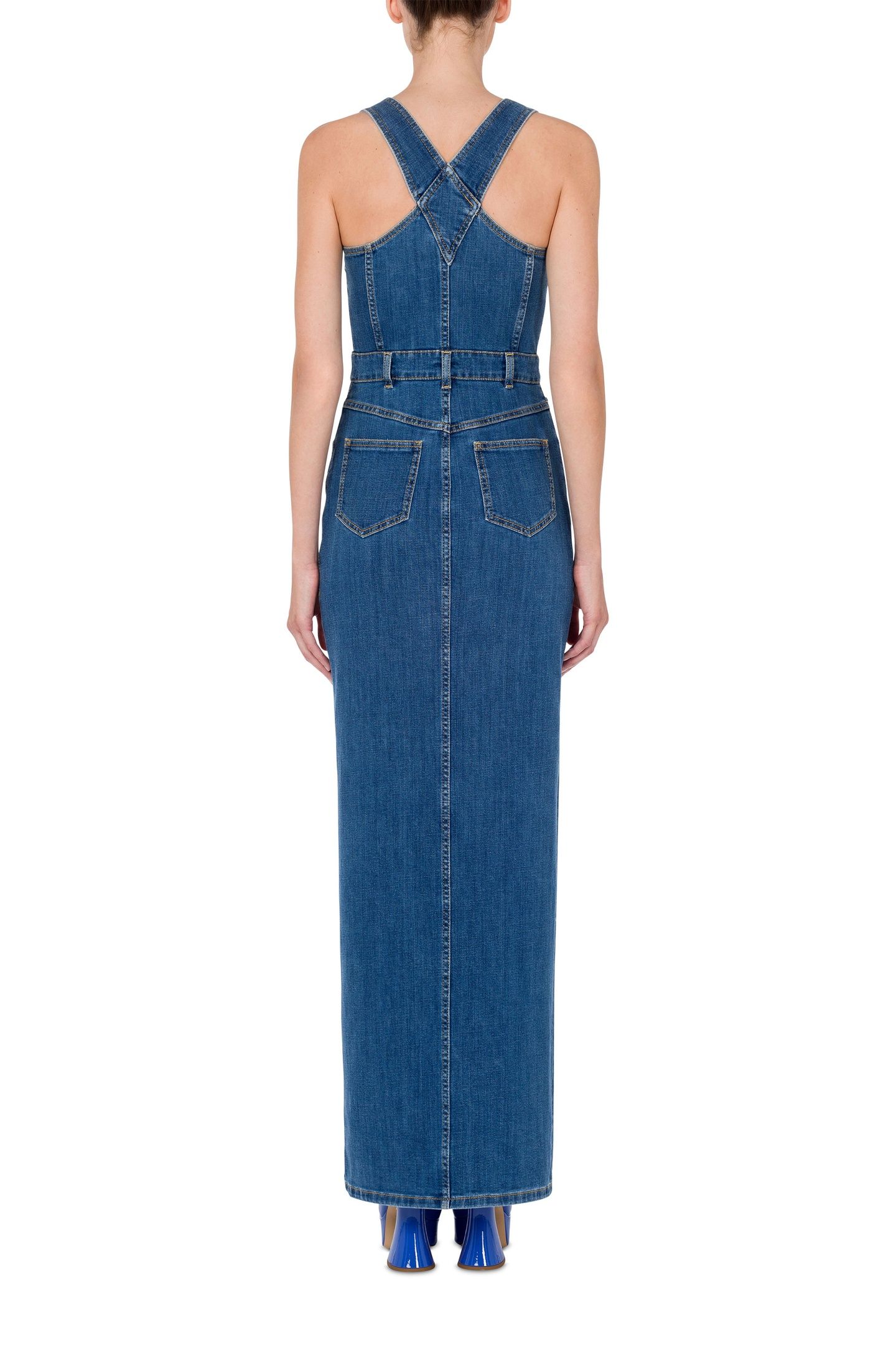 TEDDY BUTTONS DENIM DUNGAREES DRESS BLUE 2