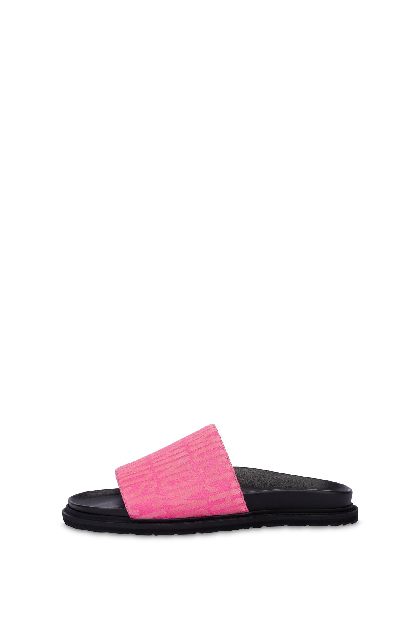 ALLOVER LOGO NYLON SLIDE SANDALS PINK 1