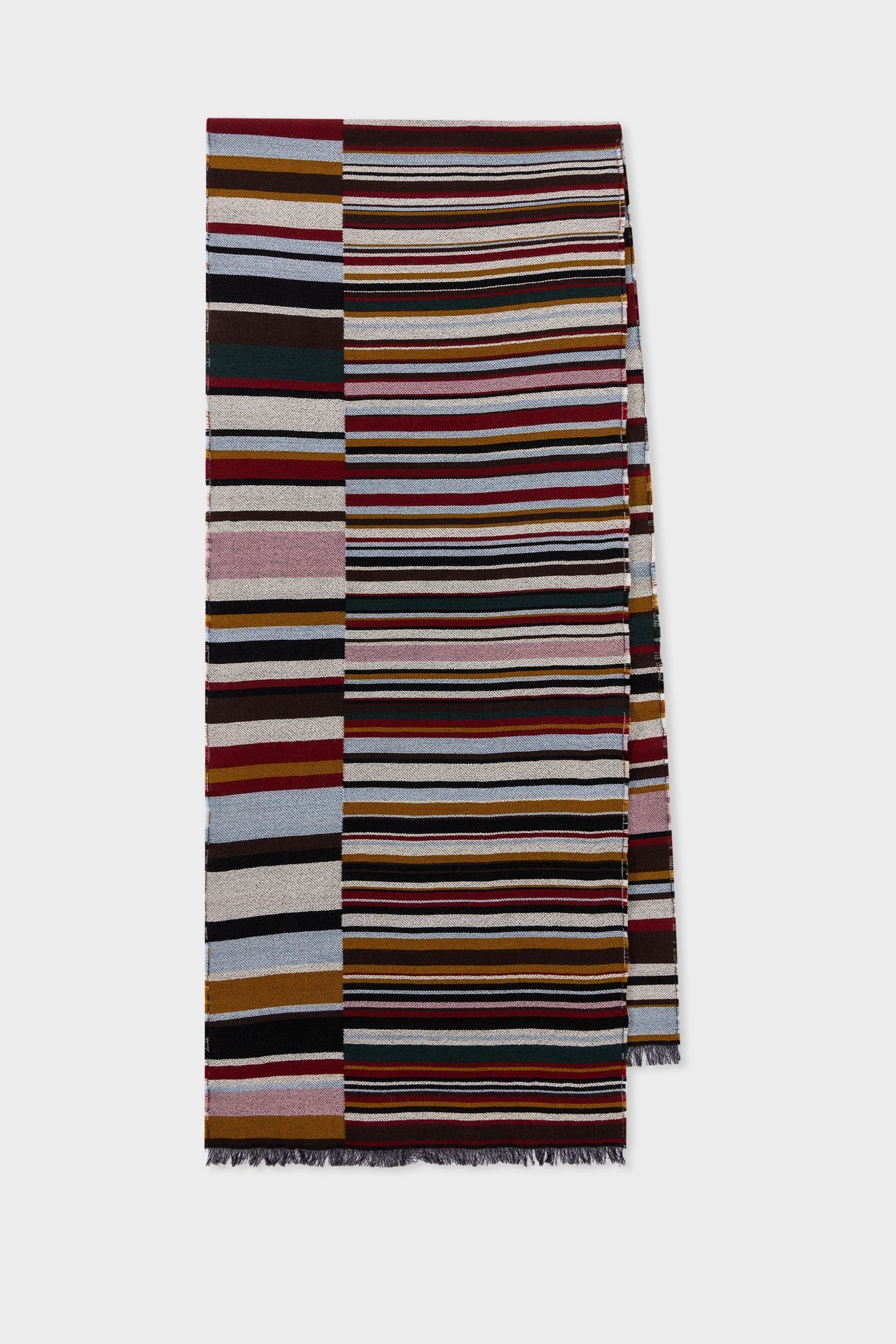 MEN SCARF SIGNTR OFFSET MULTI COLOURED 3