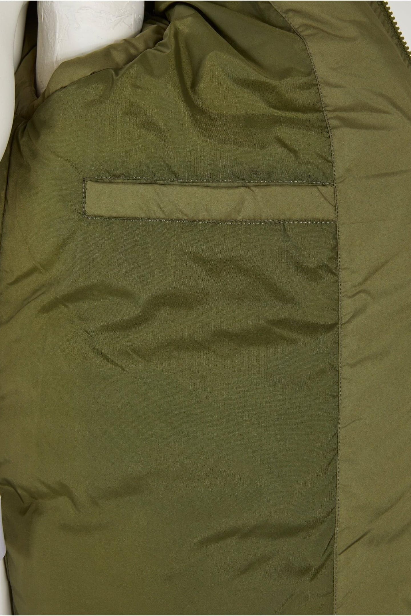 LADIES WAISTED PUFFER VEST OLIVE 7
