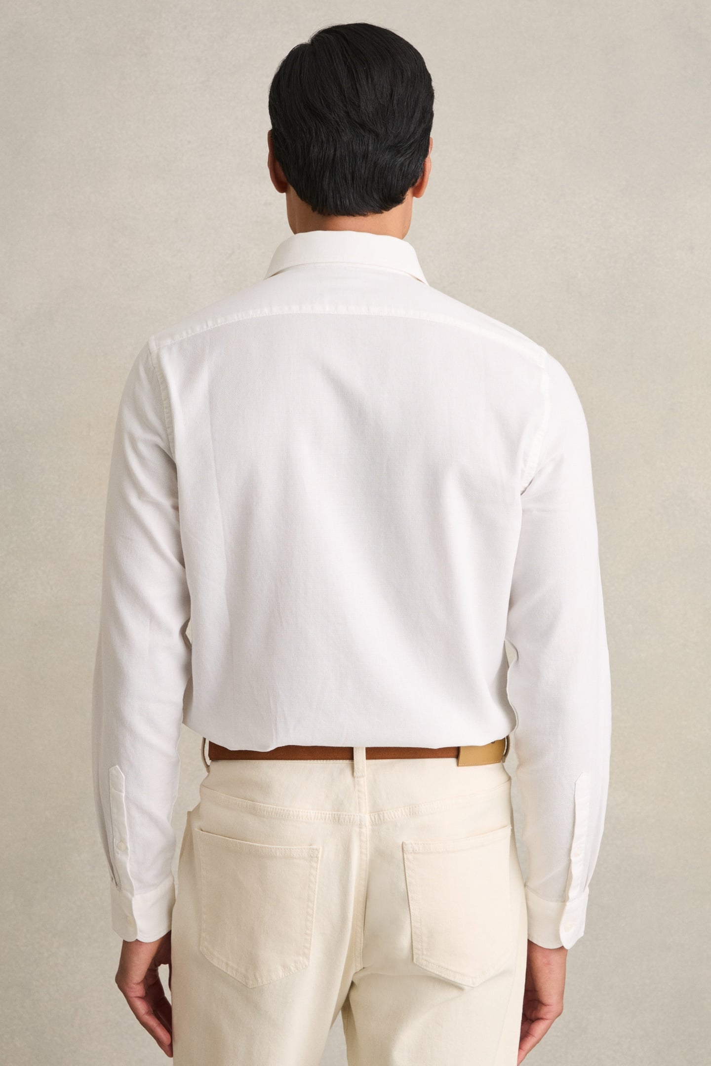 LS GARMENT DYE PIQUE SHIRT WHITE 2