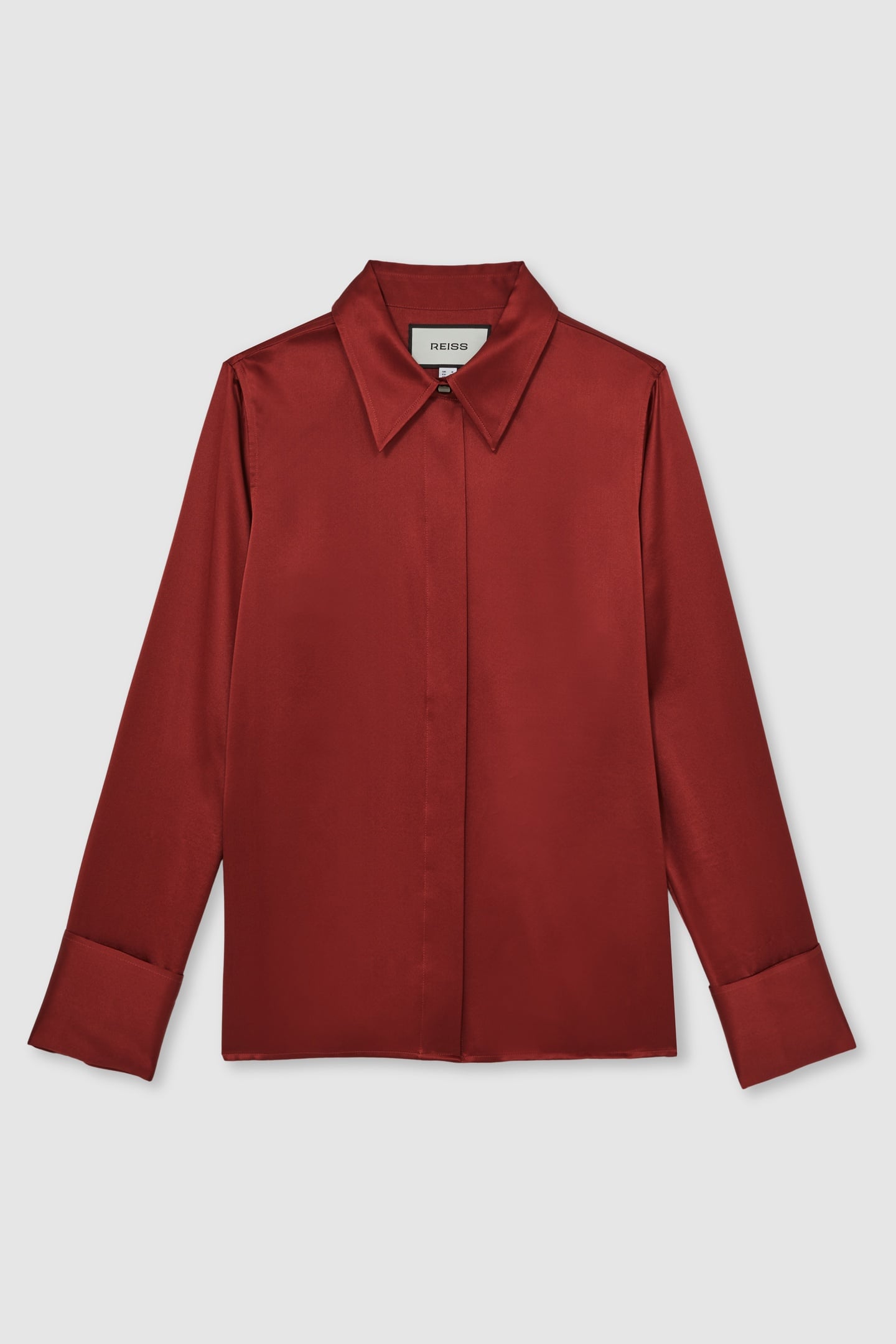 SILK SATIN SHIRT DARK RED 6