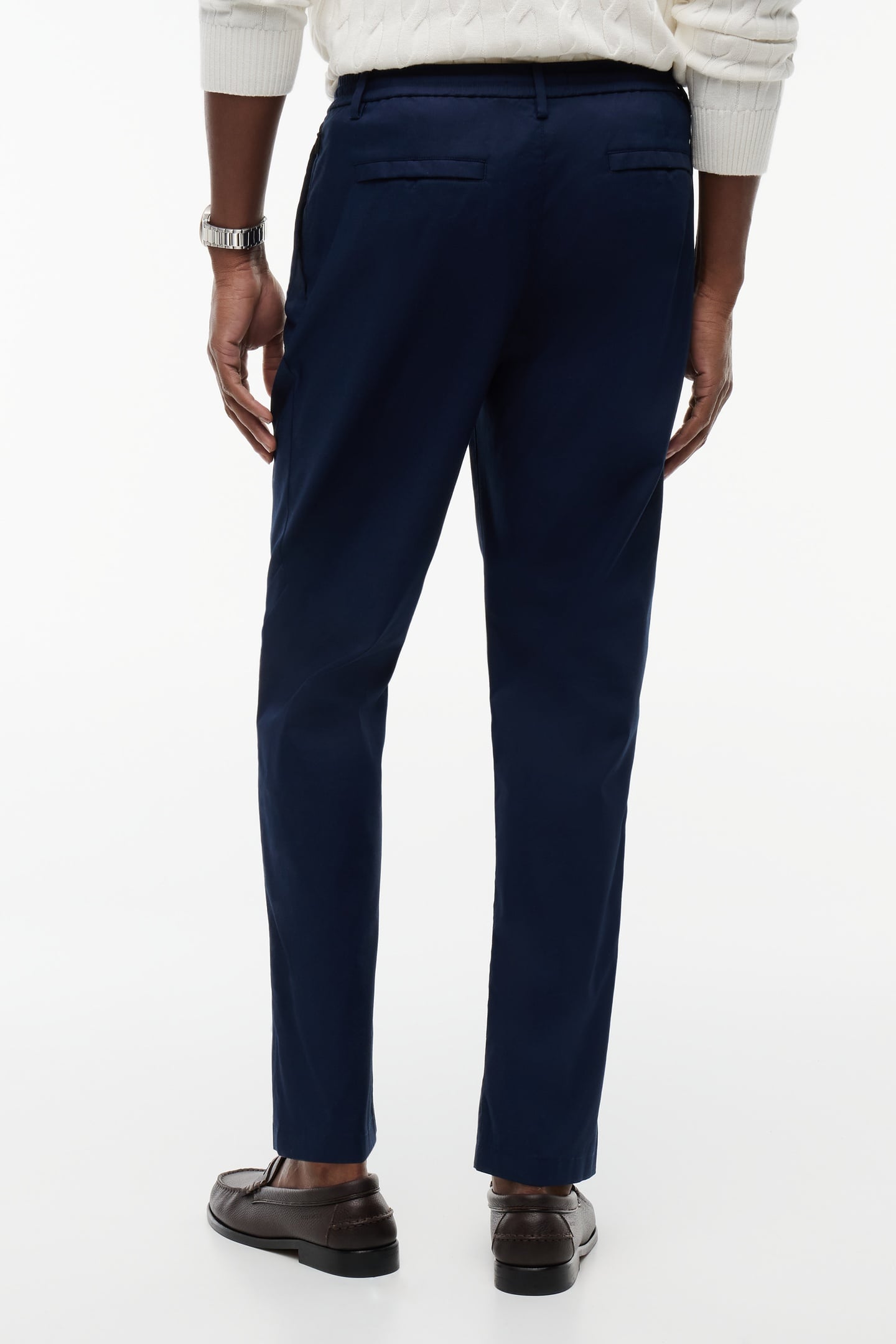 PERFORMANCE HARLEM TAPERED TWILL TROUSERS CARBON NAVY 3