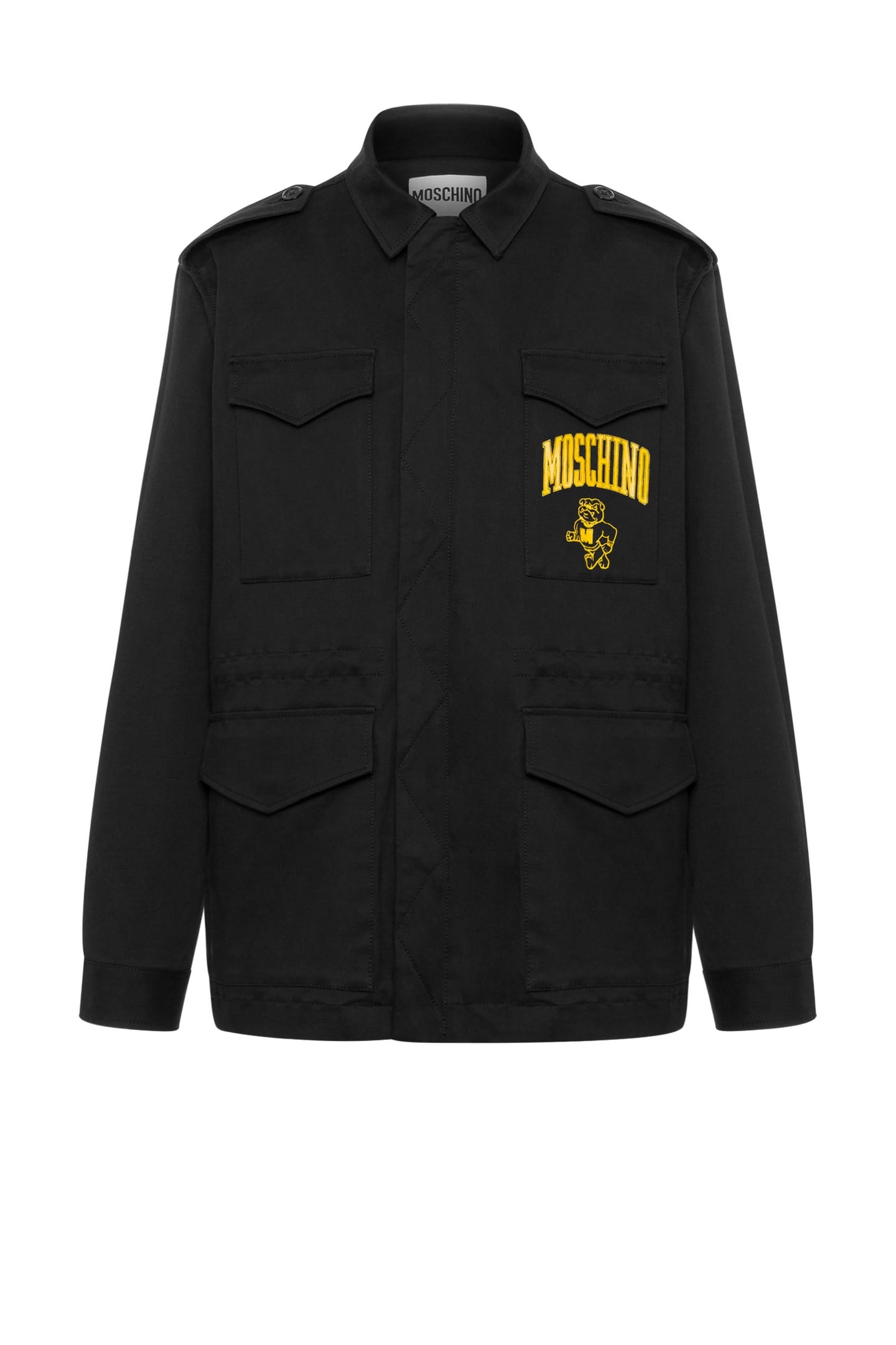 MOSCHINO VARSITY MATTE SATIN JACKET BLACK 3