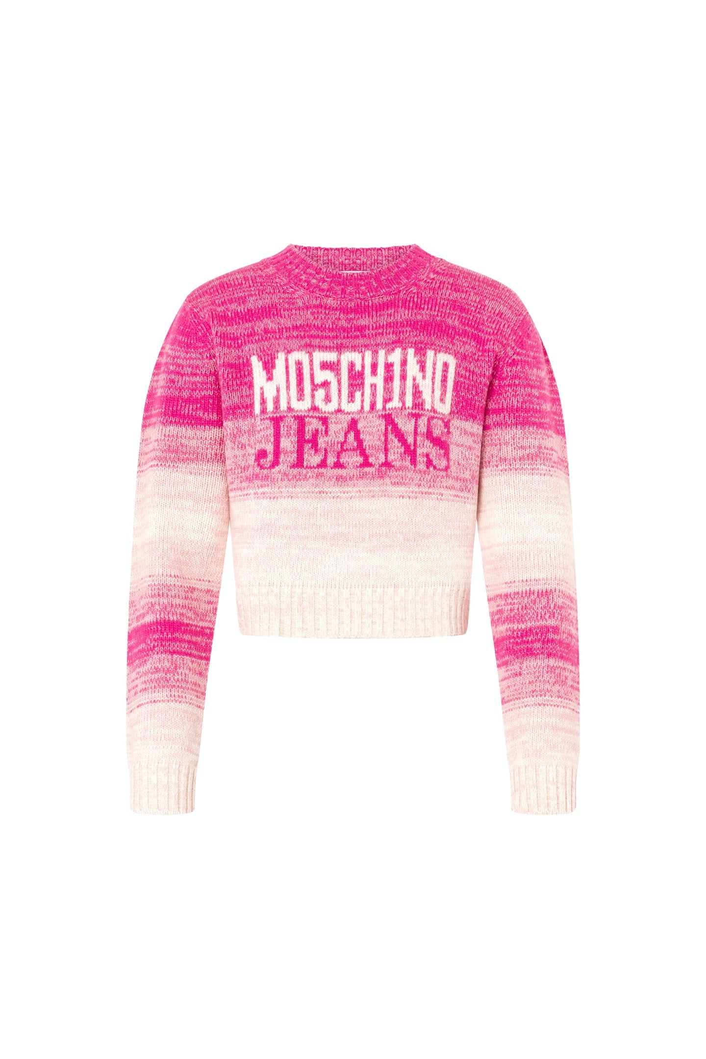 CROPPED PULLOVER IN DEGRADÉ WOOL BLEND PINK 3
